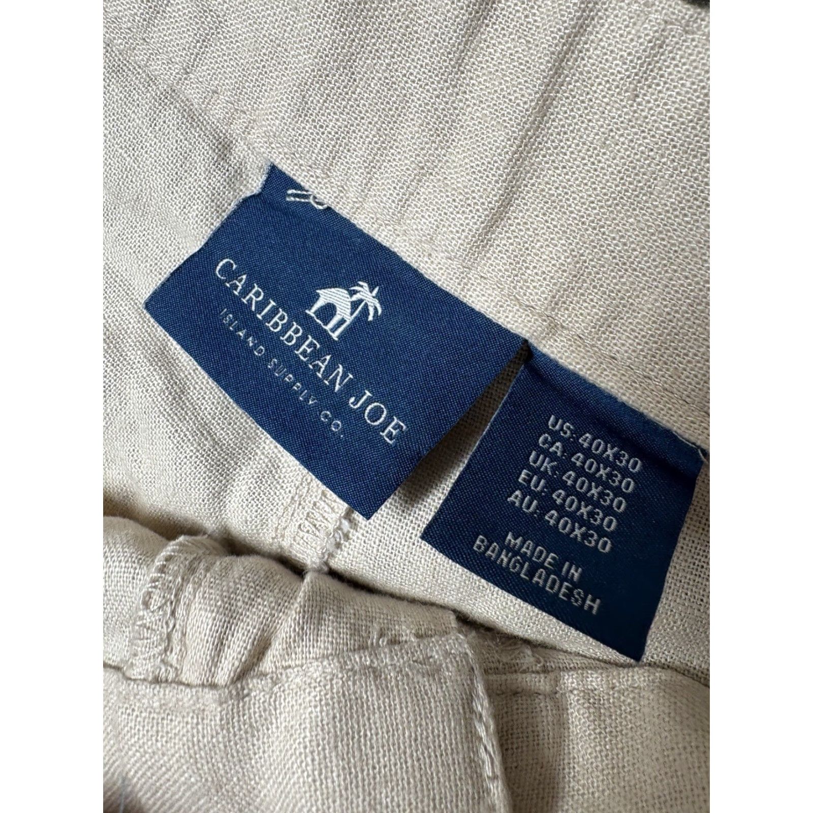 Vintage Caribbean Linen Cargo Pants Men 40x30 Beige Drawstring Viscose Blend NEW NWT Size US 40 / EU 56 - 5 Thumbnail