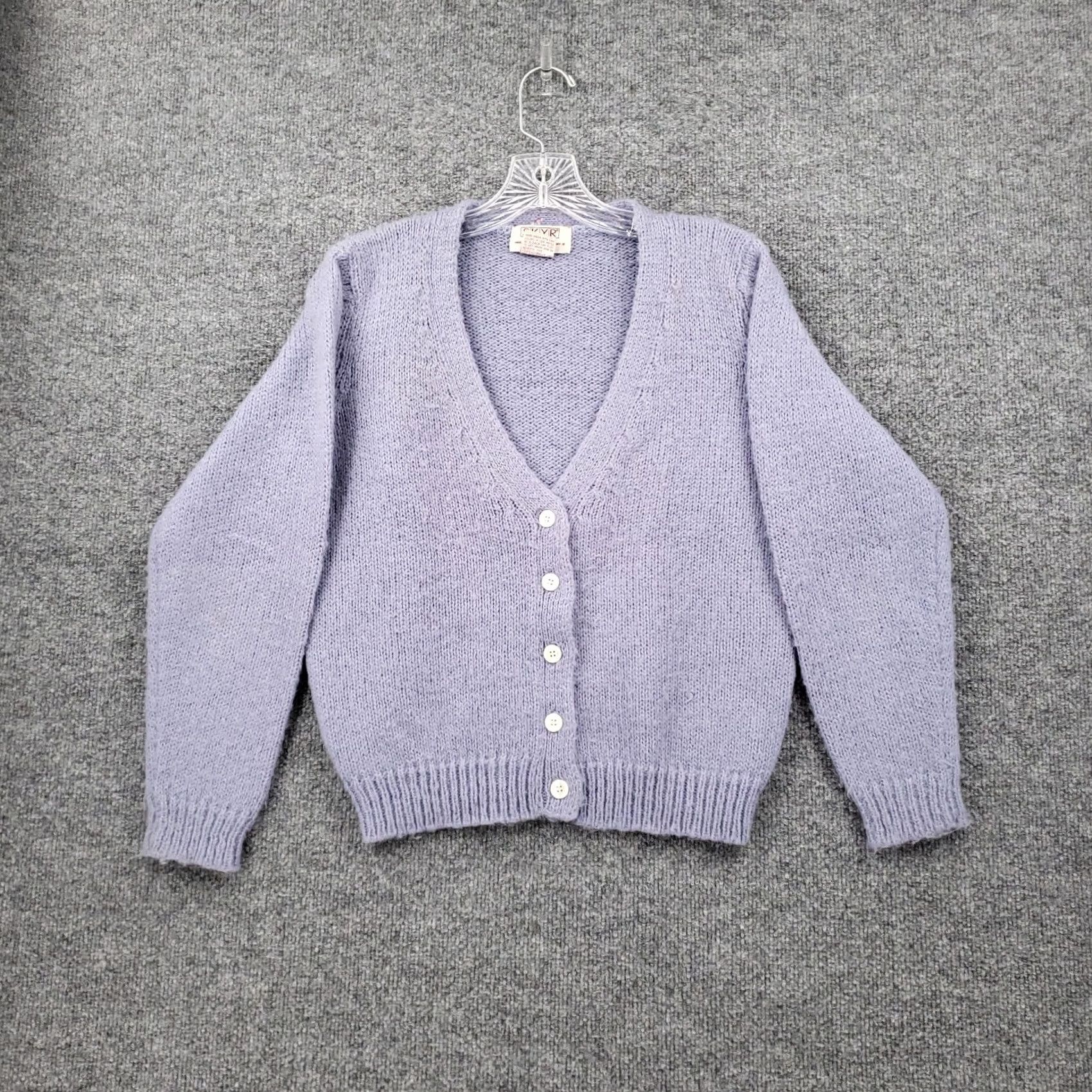 Vintage VINTAGE Skyr Cardigan Womens Small Purple Wool Blend V Neck Button Sweater 80s Size S / US 4 / IT 40 - 3 Thumbnail