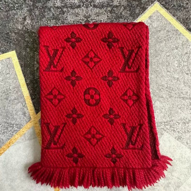 Louis Vuitton Double-sided full-print wool scarf