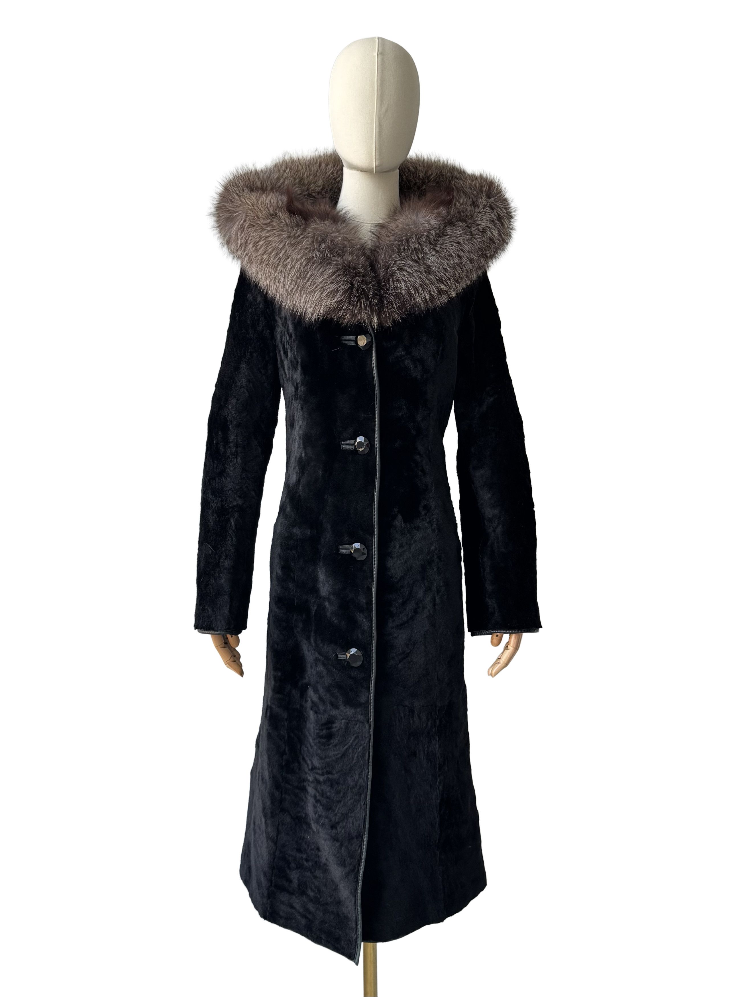 Vintage Vintage Real Sheepskin Hooded Coat Size S / US 4 / IT 40 - 2 Thumbnail