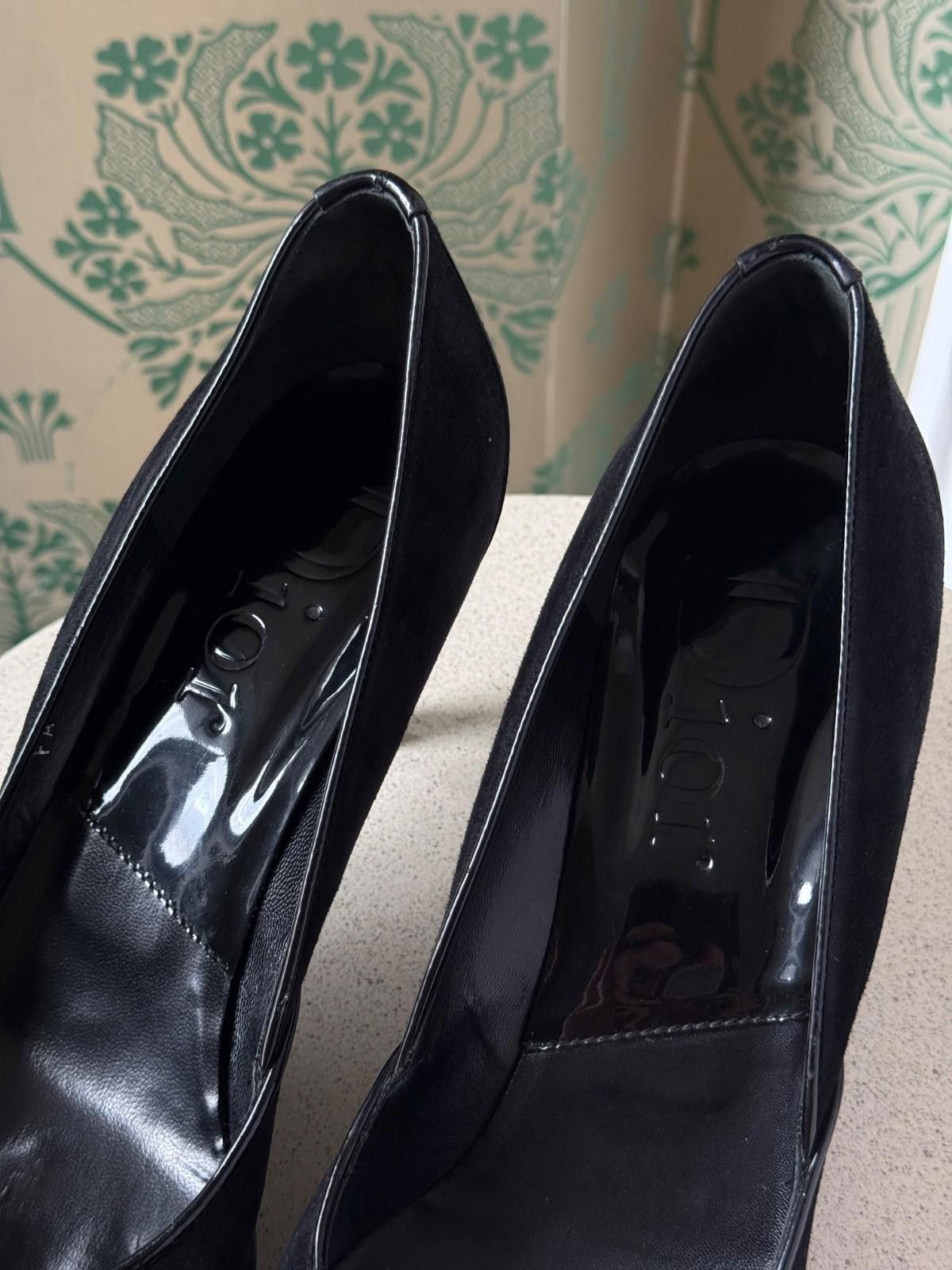 Dior Vintage Dior Monogram Black Oblique Leather Heels 39,5 / 9,5 Size US 9.5 / IT 39.5 - 4 Thumbnail