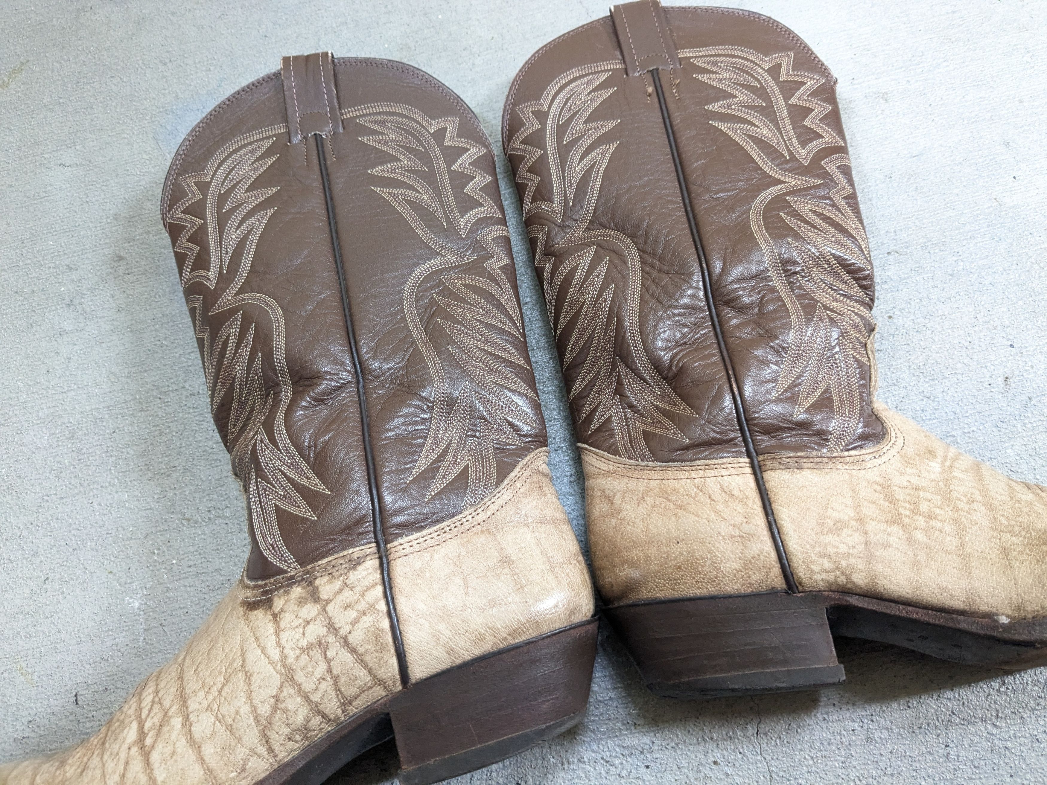 Nocona Boots Nocona Cowboy Boots 9 D Gray Leather Western Elephant Print Size US 8.5 / EU 41-42 - 11 Thumbnail