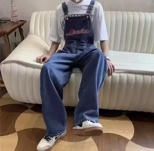 image of Vintage Streetwear Blue Fashion Overals, Men's (Size 32)