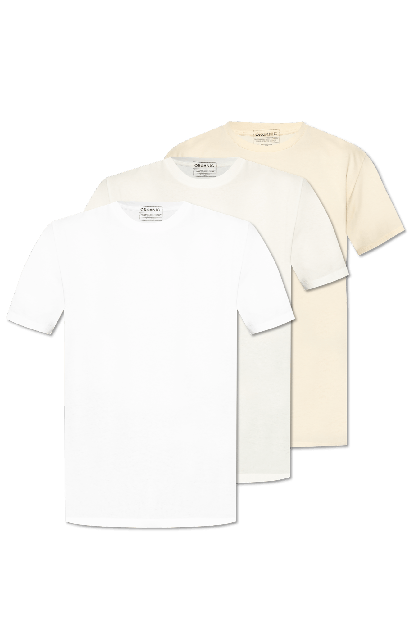 Maison Margiela o1s22i1n1024 Tripack Cotton T-Shirt in Beige Size US XL / EU 56 / 4 - 1 Thumbnail