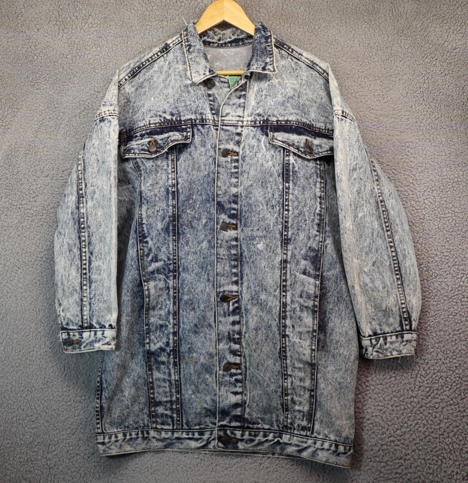 Jordache Women Medium Coat Oversize Long Acid Work Jordache vtg Denim Size M / US 6-8 / IT 42-44 - 1 Thumbnail