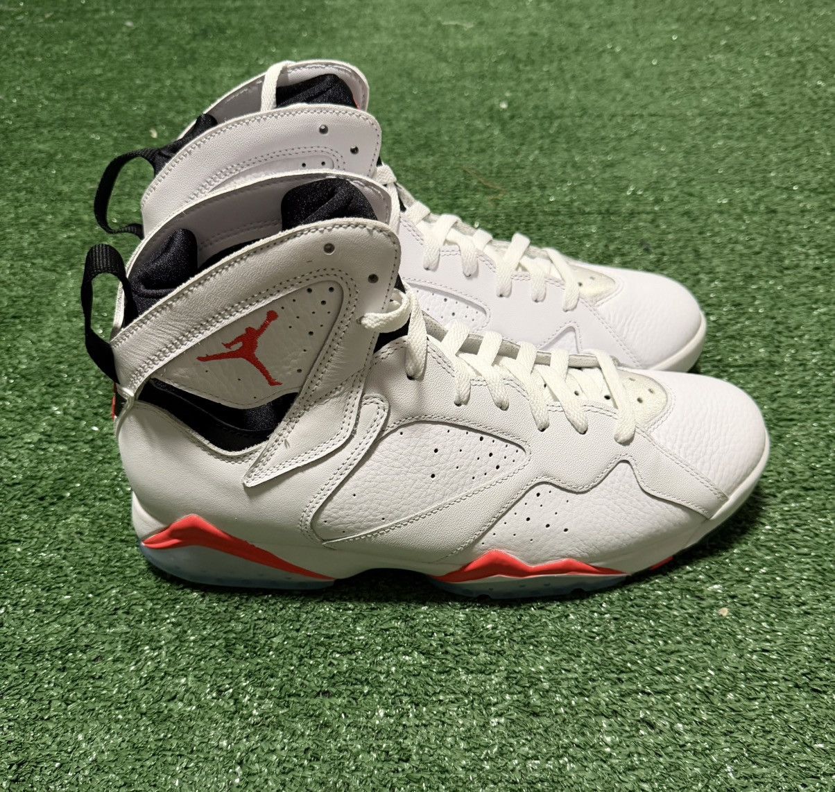 Jordan Brand Air Jordan 7 Retro Mens 11.5 White Infrared Retro Sneakers Size US 11.5 / EU 44-45 - 1 Thumbnail