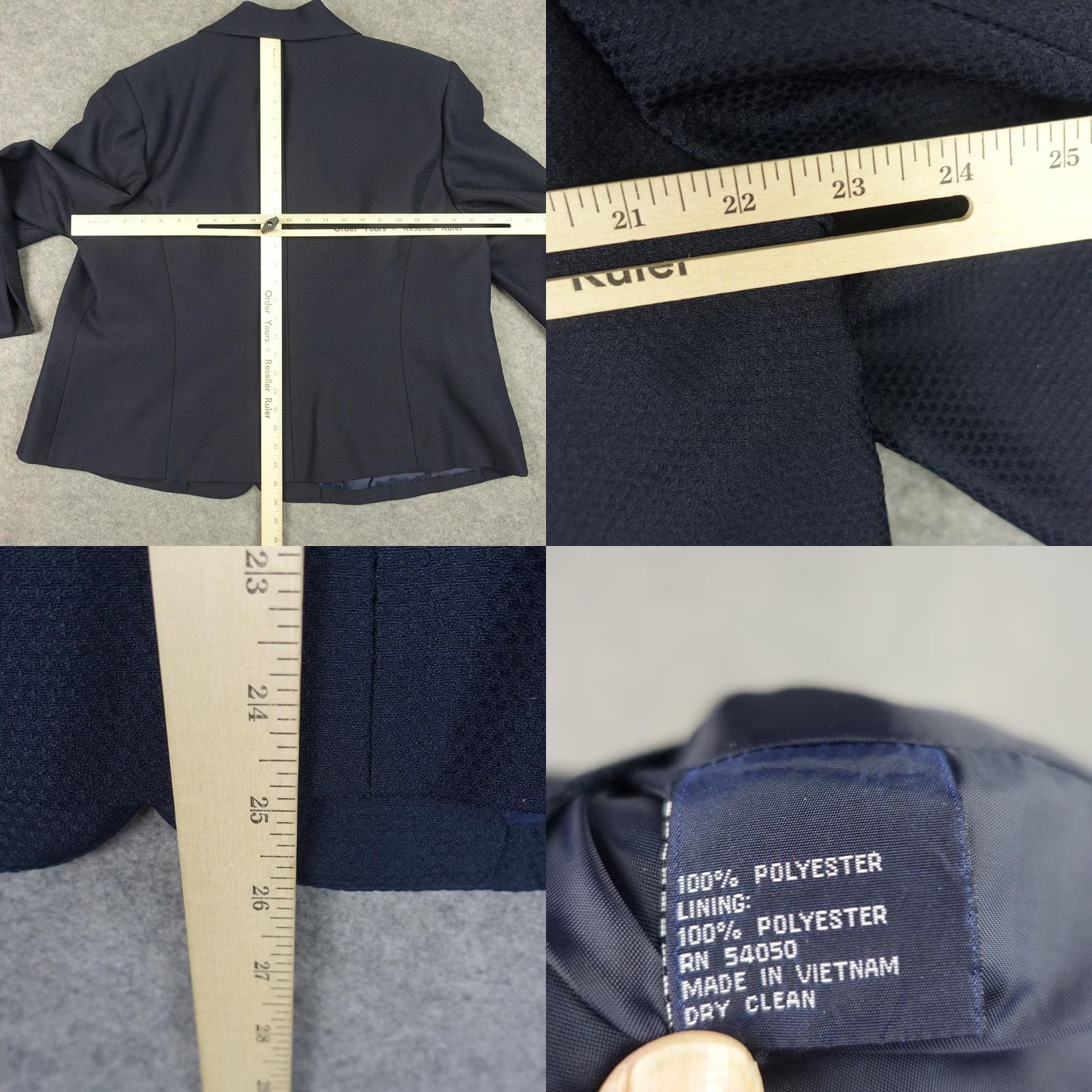 Evan Picone VINTAGE Evan Picone Blazer Jacket Womens 20W Navy Blue Textured Career Workwear Blazer Size 3XL / US 20-22 - 8 Thumbnail