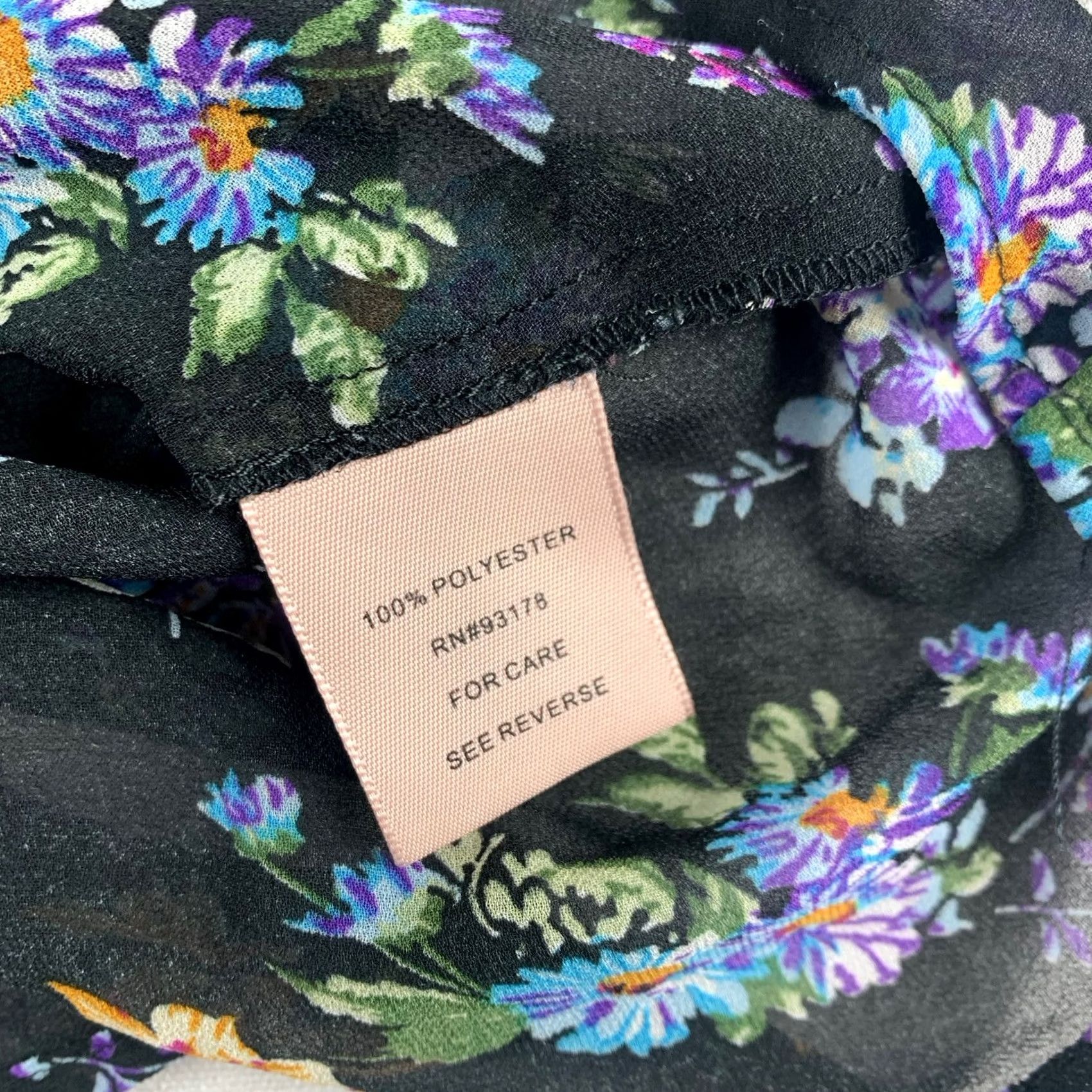 Vintage Philosophy Sheer Blouse Womens Small Petite Black Purple Boho Balloon Sleeves Size S / US 4 / IT 40 - 4 Thumbnail