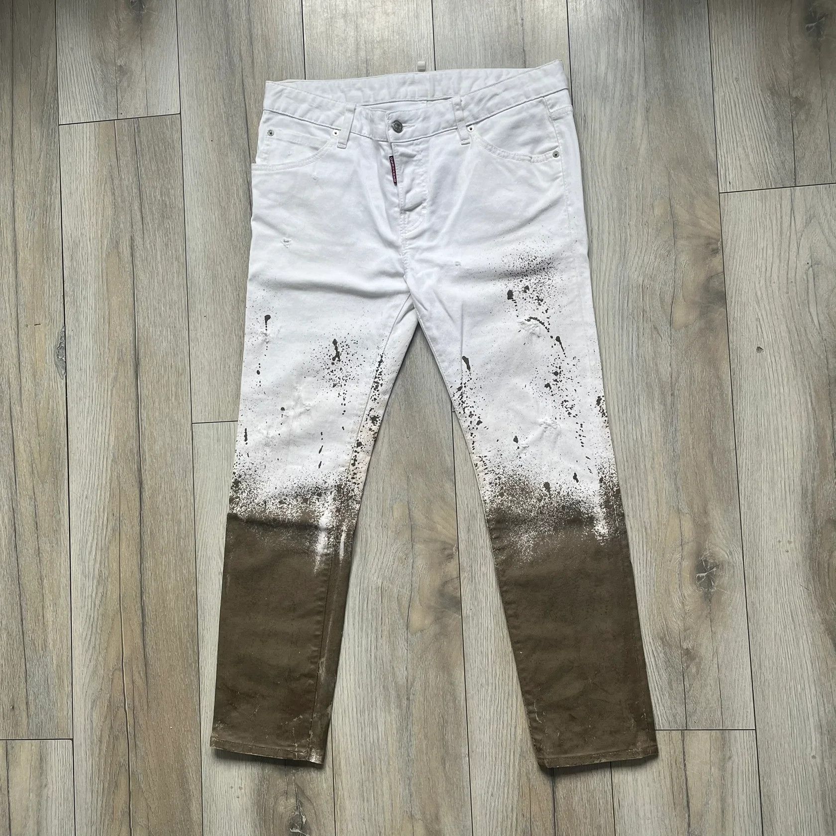 Dsquared2 Dsquared2 SS2012 White Mud Jeans Size 30" / US 8 / IT 44 - 1 Thumbnail