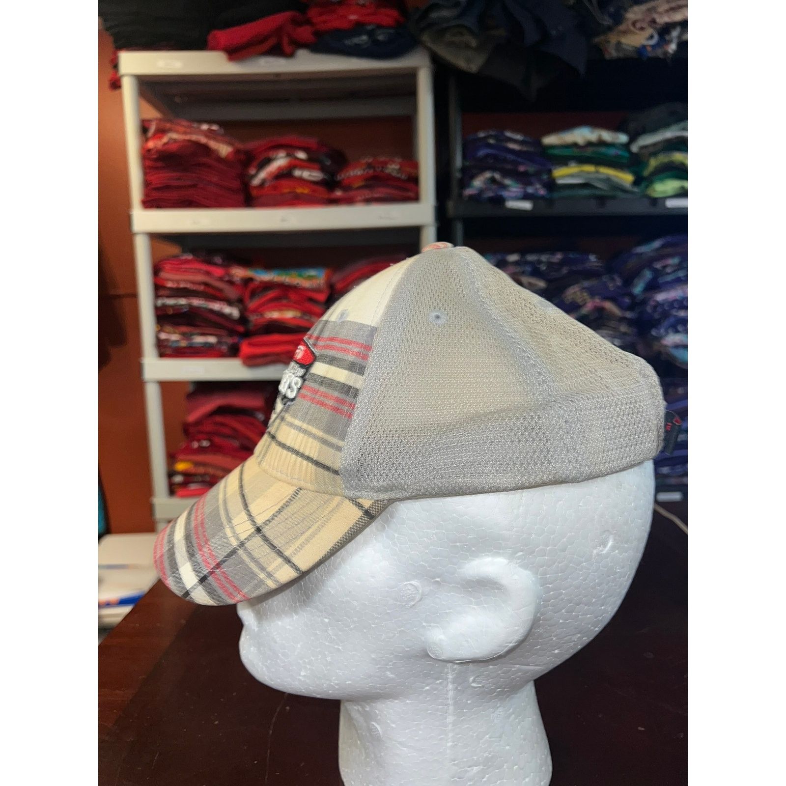 Vintage ESPN Hat Wide World Of Sports Complex Plaid Yellowed Cap Size ONE SIZE - 4 Thumbnail