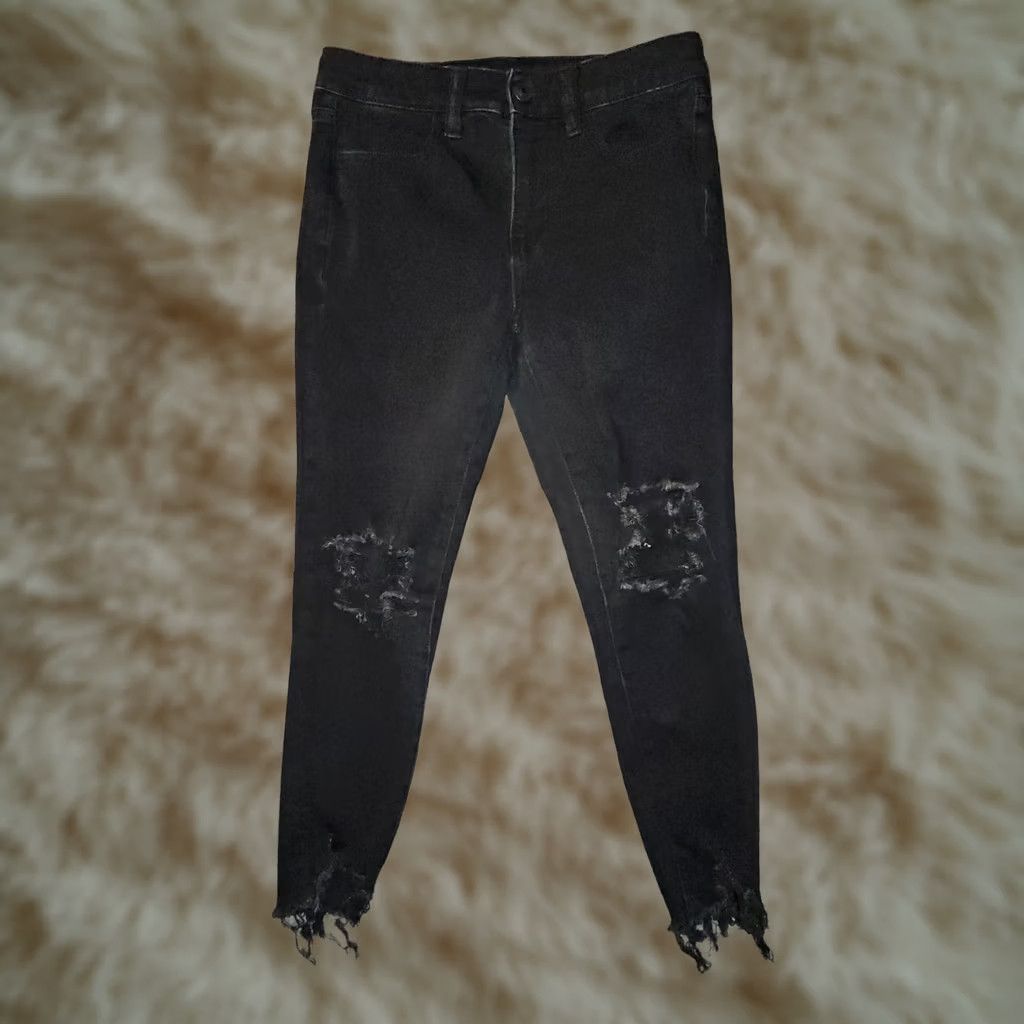 American Eagle Outfitters VINTAGE American Eagle Hi-Rise Jegging Women's 6 Black Mid Rise The Dream Jean Jegging 90s Grunge Distressed Pockets Stretch Womens Size 28" / US 6 / IT 42 - 1 Thumbnail