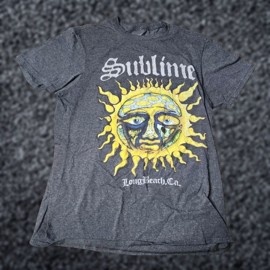 Logo 7 Sublime T-Shirt Womens M Beach Music Rock Short Sleeve Crew Neck Gray Cotton Sublime Sun Logo Band Tee 90s Beach Theme Womens M Size M / US 6-8 / IT 42-44 - 1 Thumbnail
