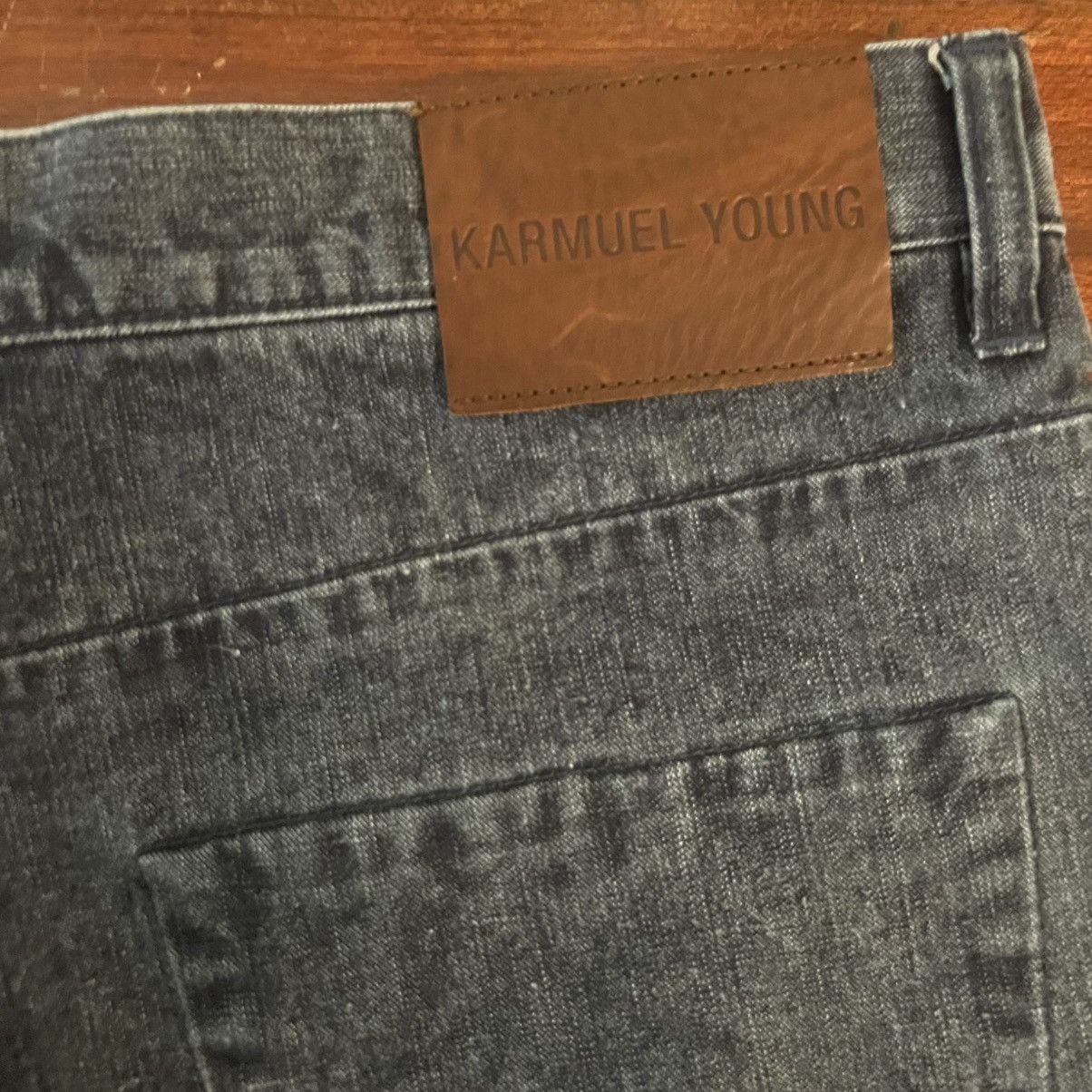 Other Karmuel Young Navy Washed Molded Wide Leg Pants Size US 33 - 7 Thumbnail