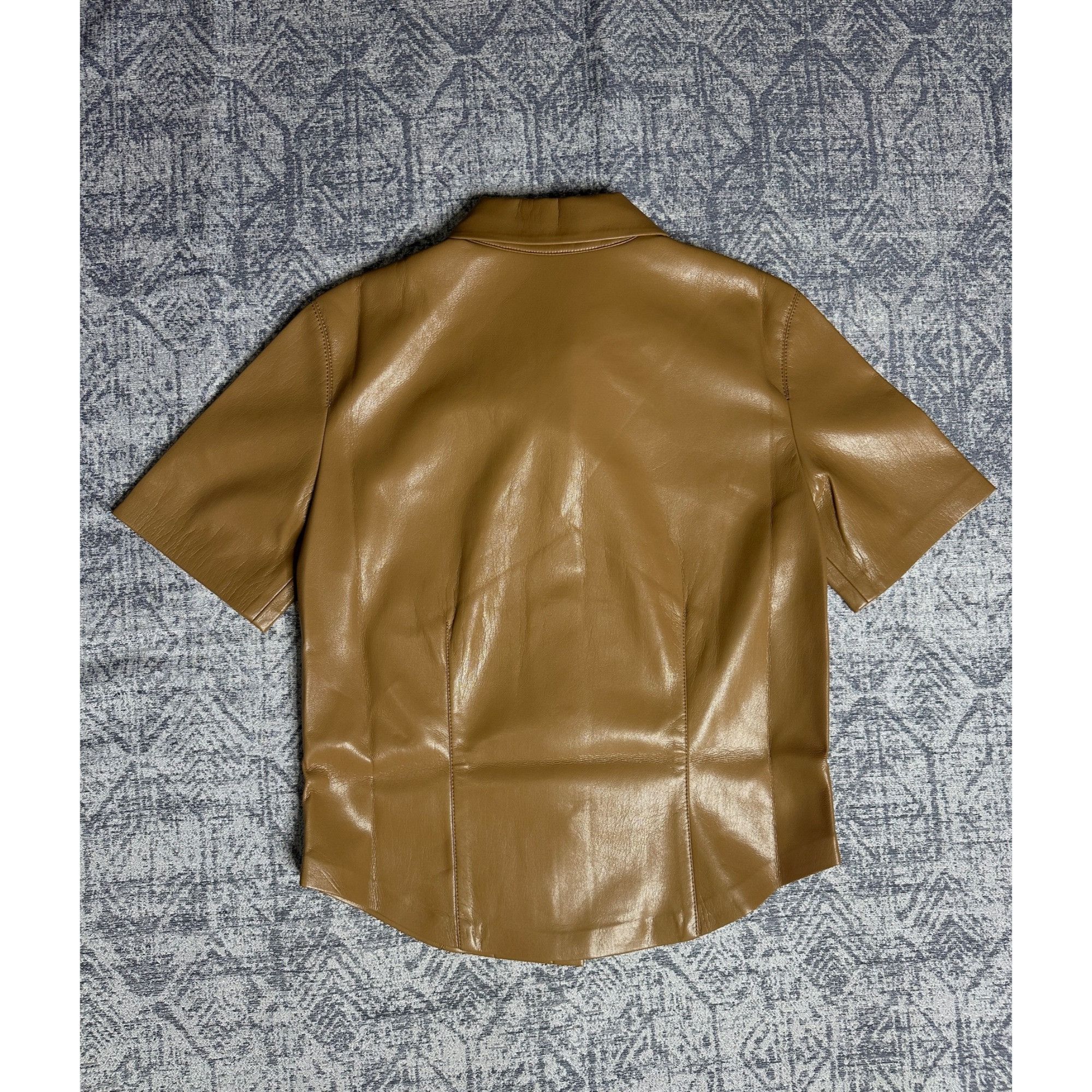 Nanushka Nanushka CLARE Okobor™Alt-Leather Shirt Button Up Short Slee Size S / US 4 / IT 40 - 7 Thumbnail