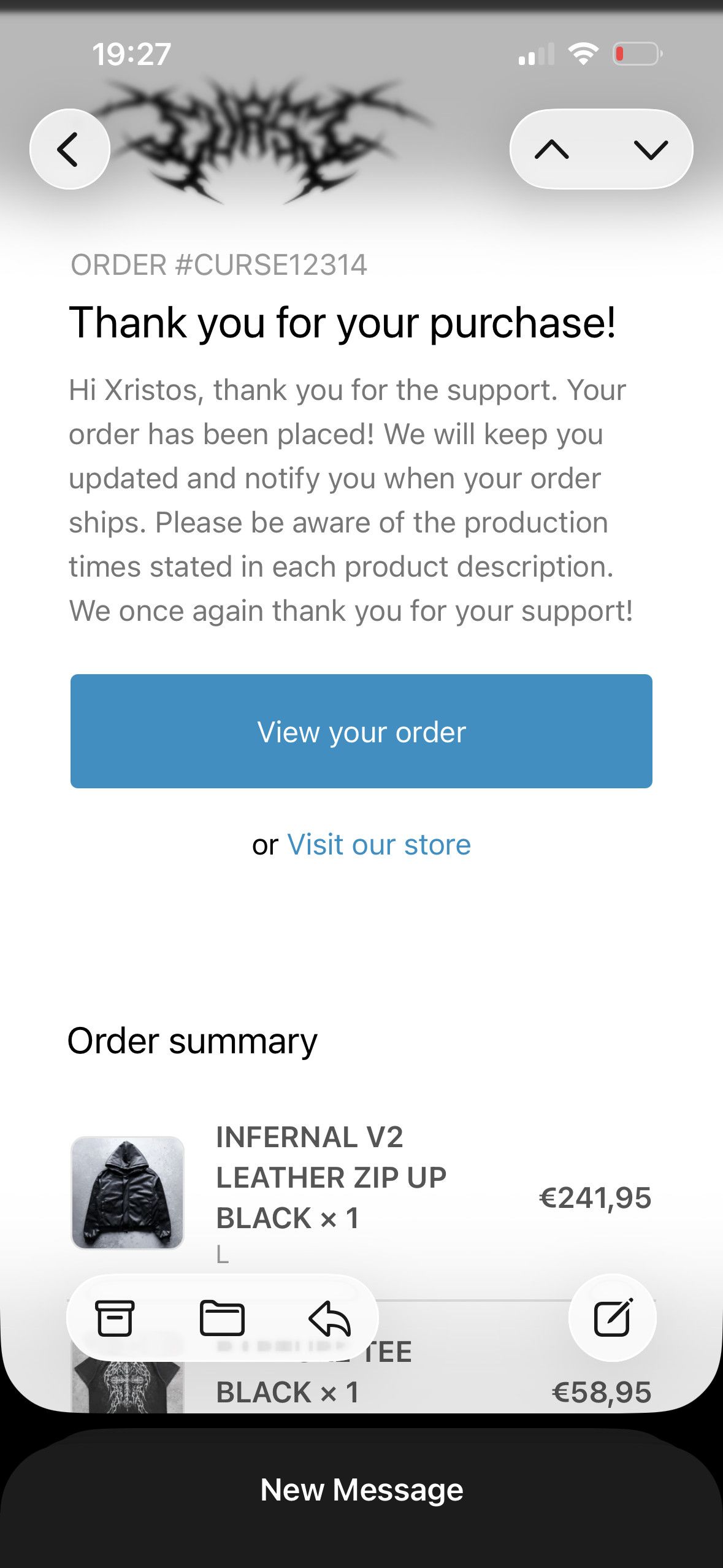 Other Only Curse Infernal V2 Leather Zip Up Size US L / EU 52-54 / 3 - 6 Thumbnail