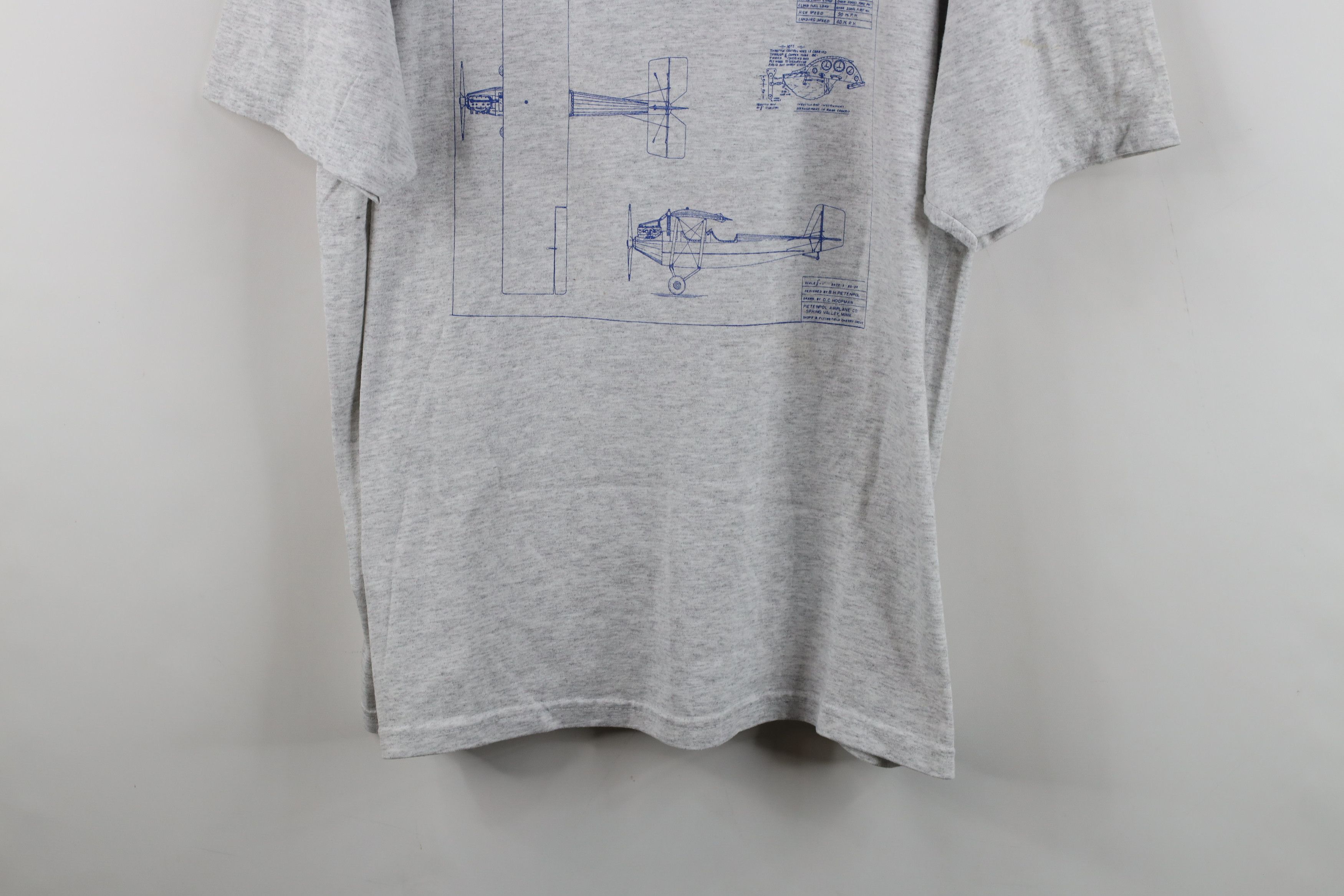 Vintage Vintage Y2K 2000 Pietenpol Air Camper Airplane T-Shirt Gray Size US XL / EU 56 / 4 - 3 Thumbnail
