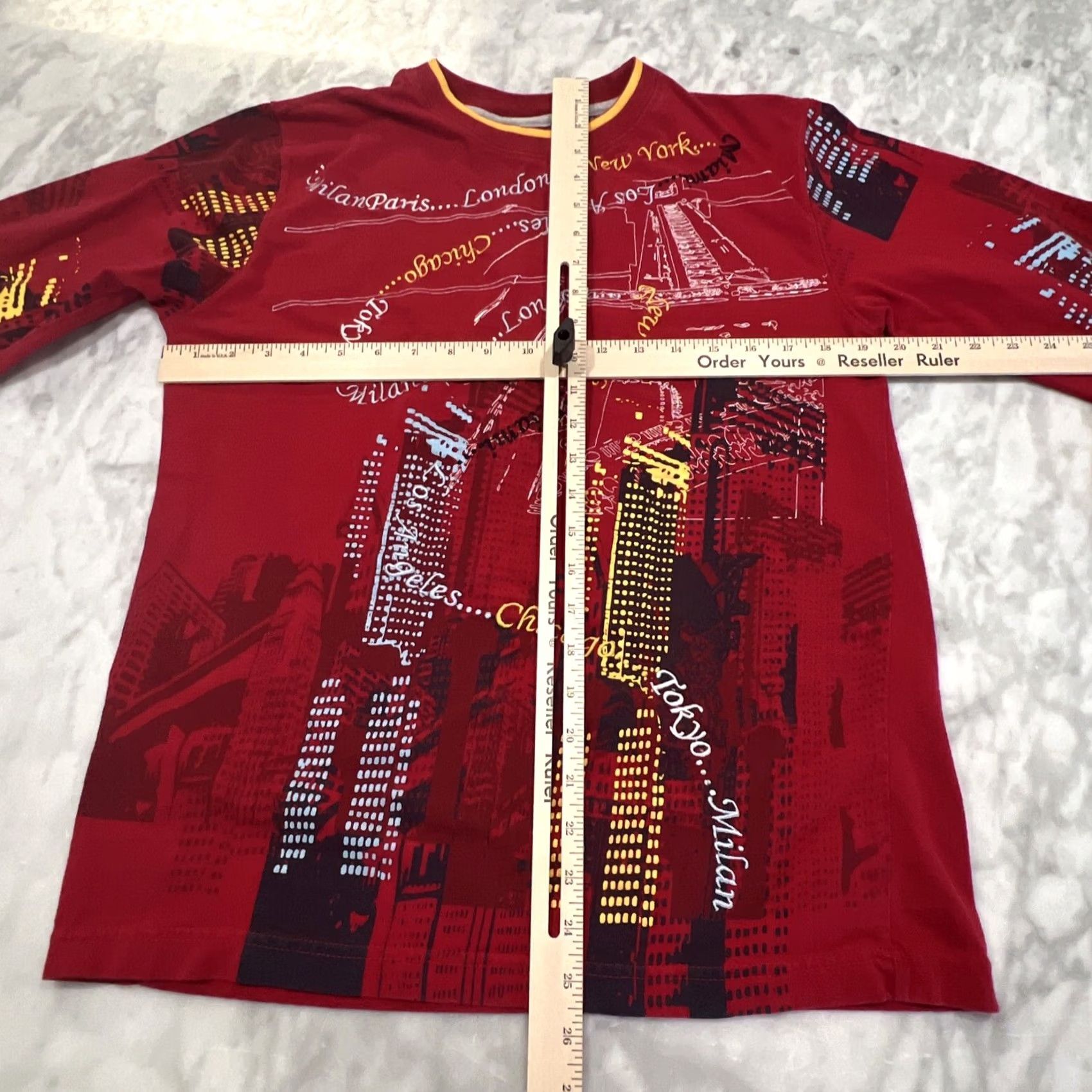 Vintage VINTAGE Paco Jeans Co Shirt Men’s XL Graphic Embroidery Paris Milan LA Chicago Red 3/4 Sleeve T-Shirt World Travel Men’s XL Embroidered Cotton Size US XL / EU 56 / 4 - 7 Thumbnail