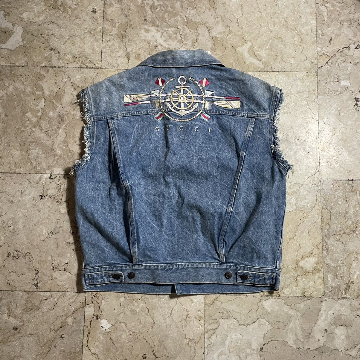 Gucci Gucci S/S20 Blue Denim Naval Theme Vest Size US S / EU 44-46 / 1 - 23 Thumbnail