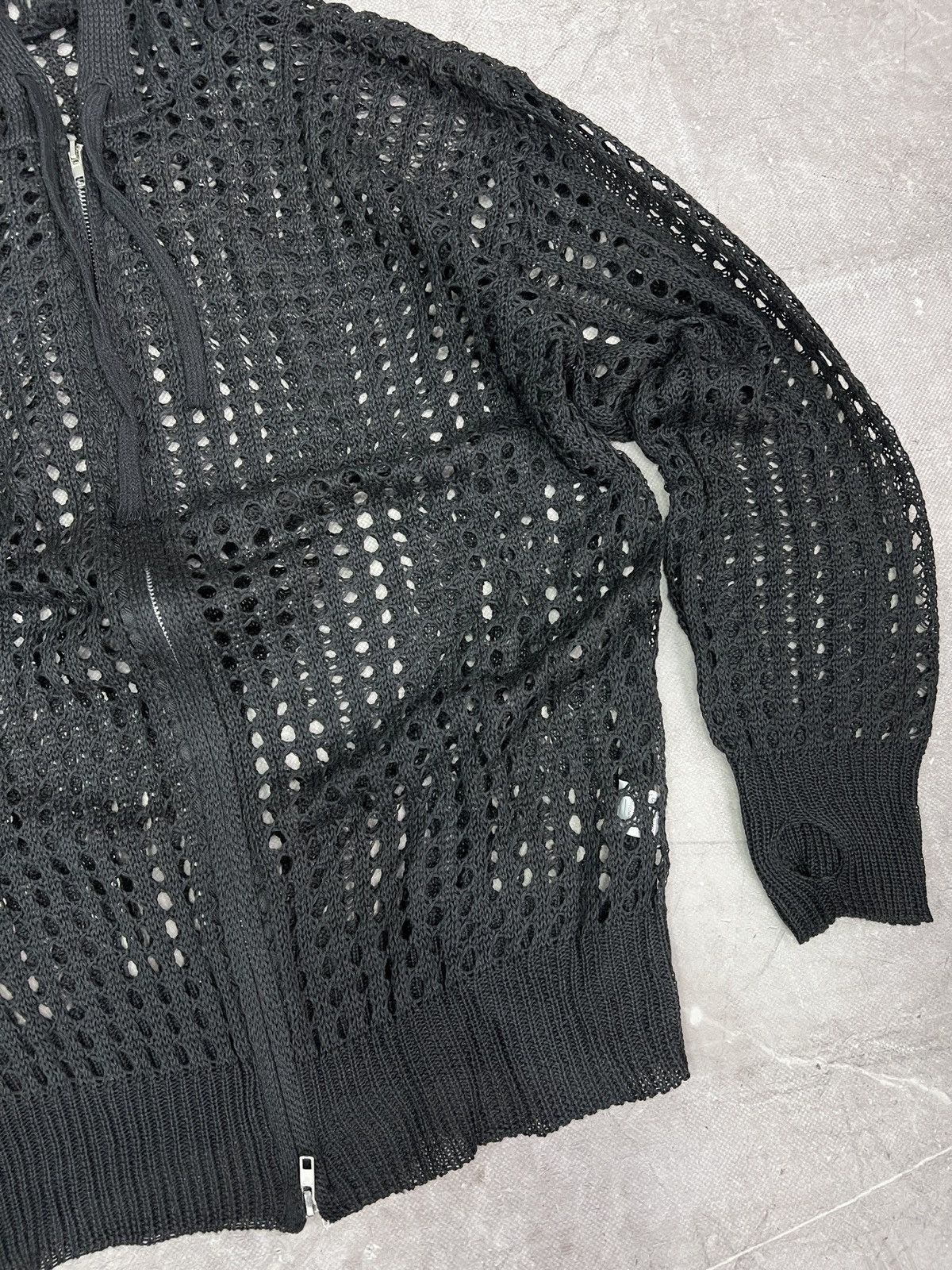 Le Grande Bleu (L.G.B.) Vintage Knitted Black mesh Hoodie LGB Y2K style japanese Size US M / EU 48-50 / 2 - 3 Thumbnail