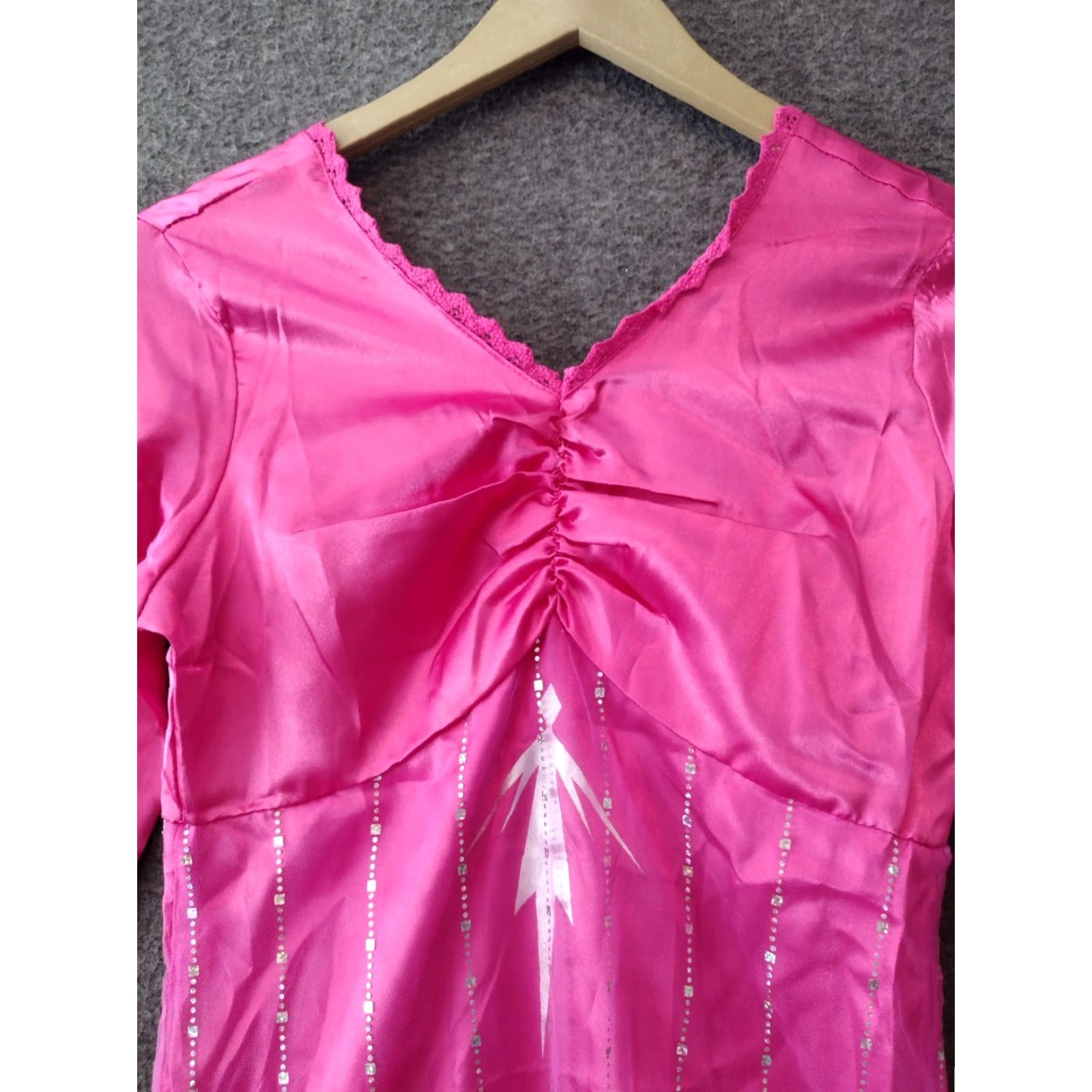 Vintage Fashion Princess Dress Up Girls S Small Pink Satin Rhinestones Costume Satine Dress Up Princess Girls S Pink Satin Rhinestones Costume Size ONE SIZE - 4 Thumbnail