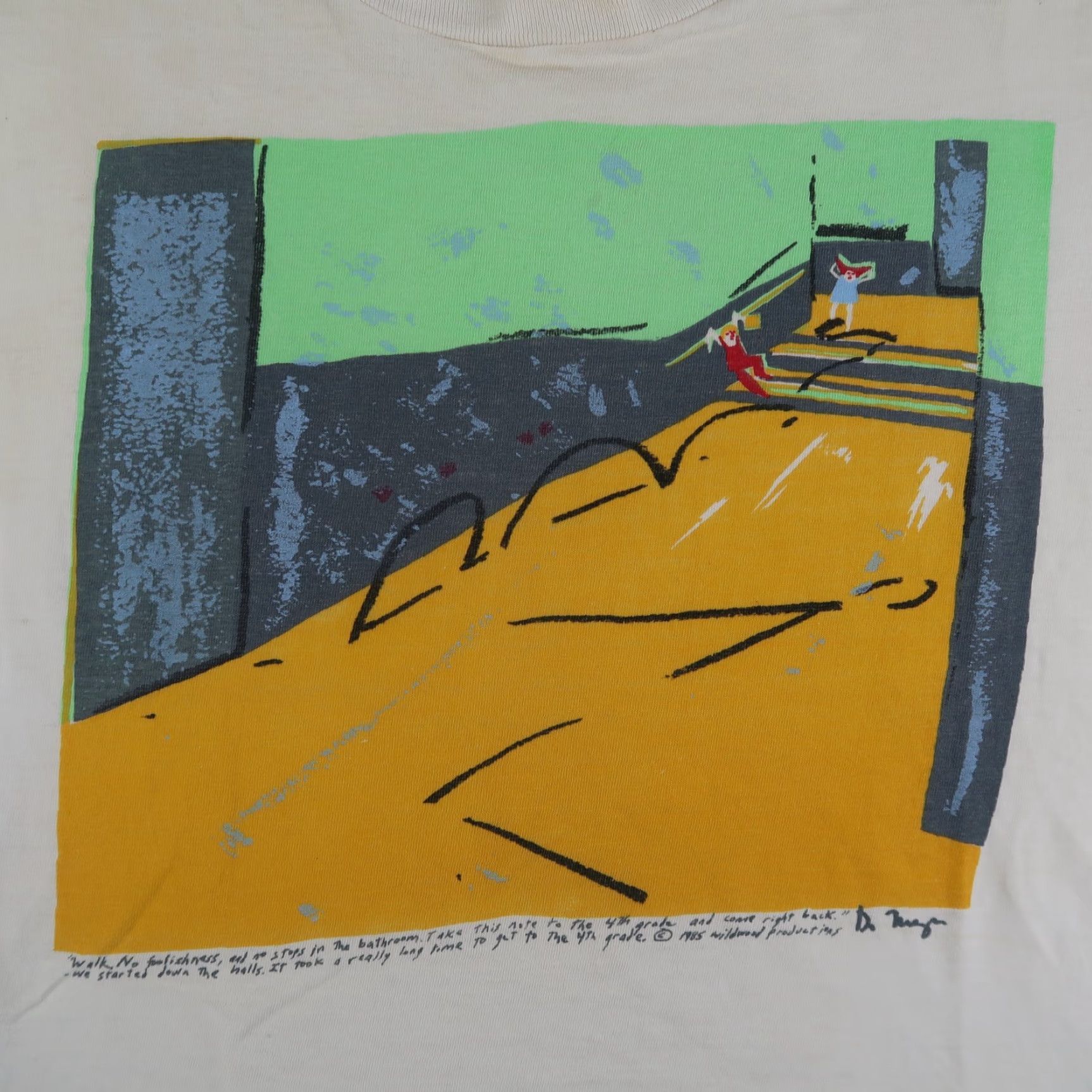 Vintage VINTAGE 80s 1985 Wildwood Productions Art Tee T Shirt Sz L Large White Cotton Crew Neck Short Sleeve Men Logo 80s Animals Cat Art Vintage Size US L / EU 52-54 / 3 - 3 Thumbnail