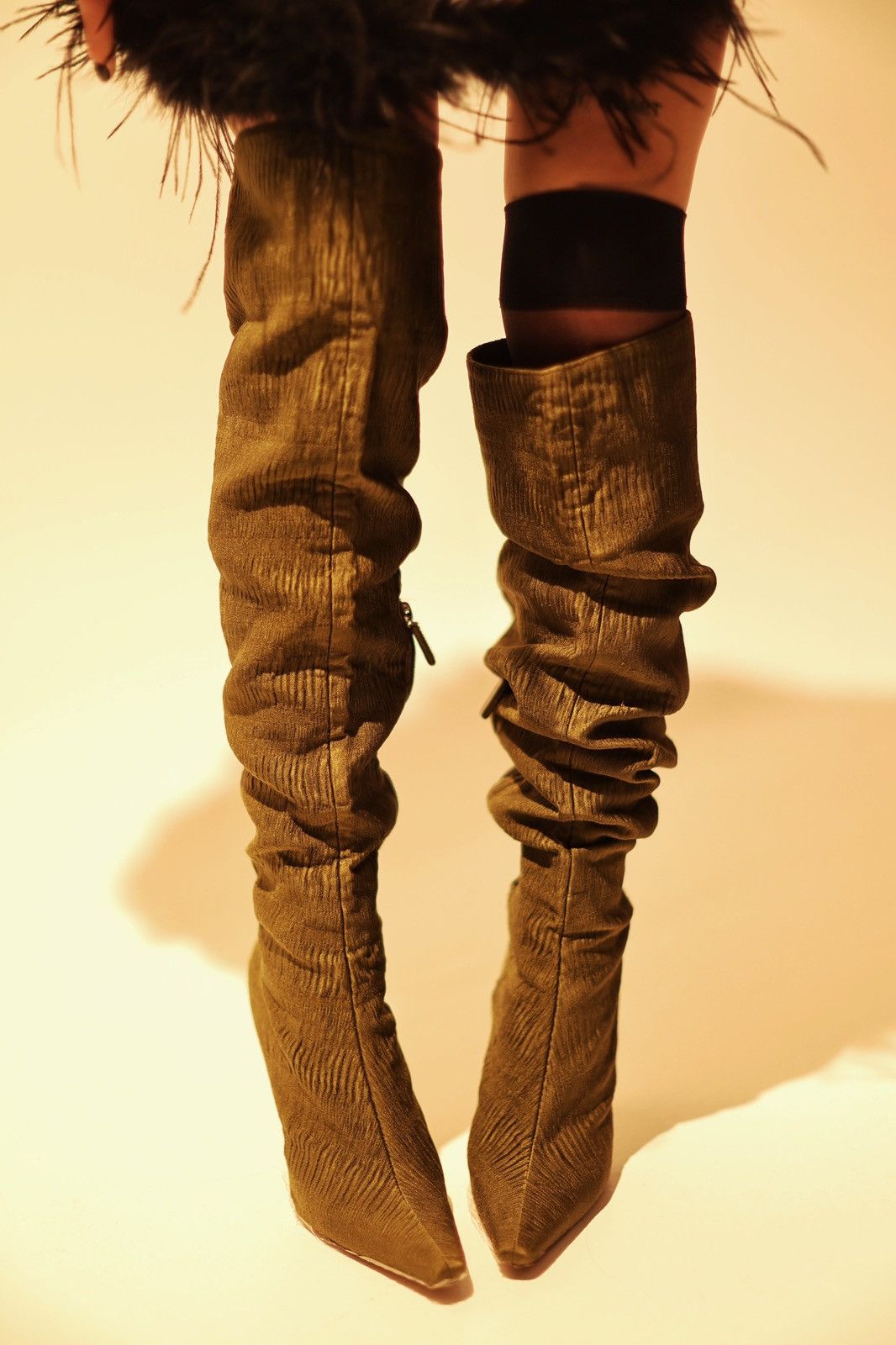 Tom Ford F/W 1999 Gucci by Tom Ford Ruched Silk Heeled Boots Ad Size US 9 / IT 39 - 3 Thumbnail
