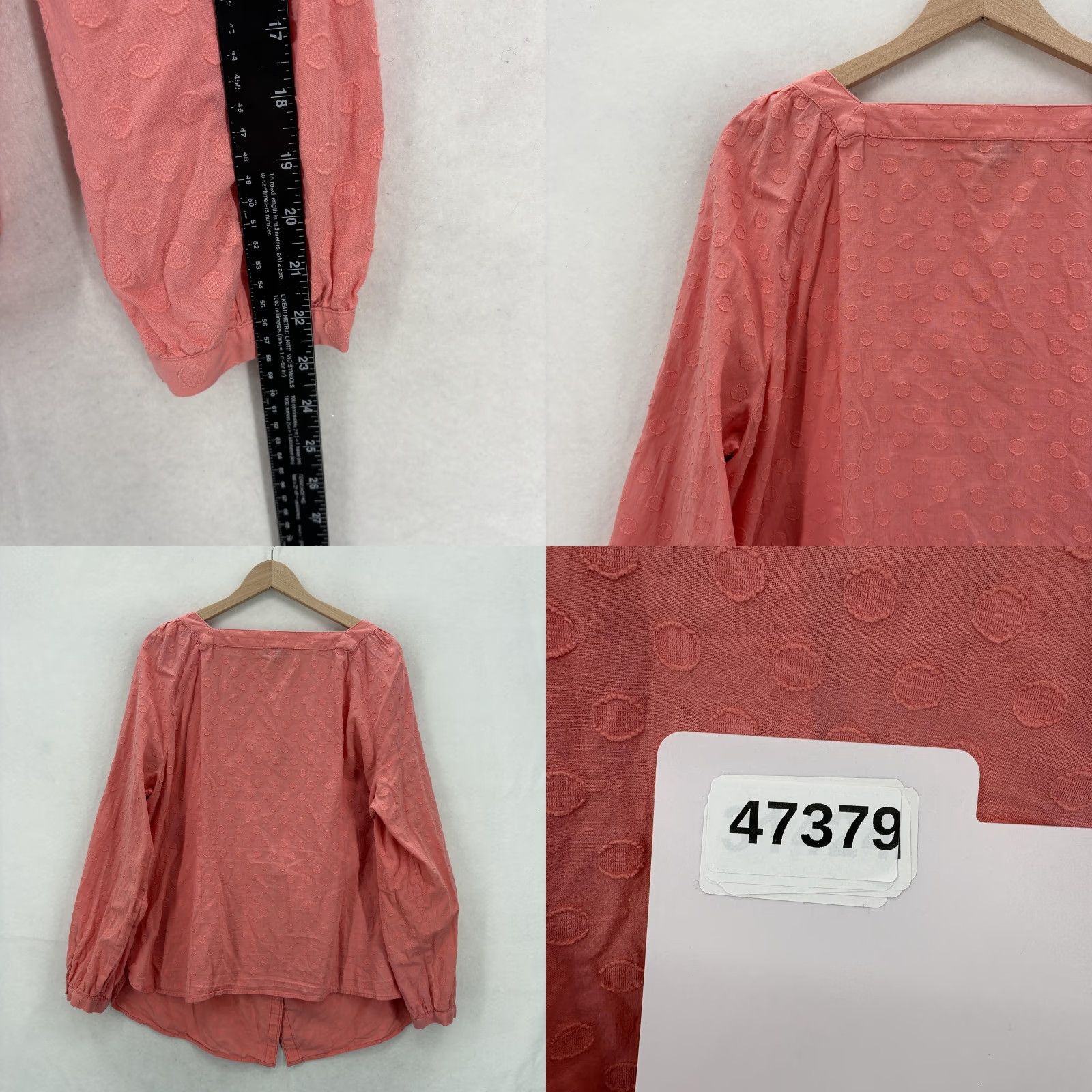 Talbots Talbots Shirt Womens 2X Pink Polka Dot Square Neck Tunic Boho Cotton Feminine Size XXL / US 16-18 / IT 52-54 - 8 Thumbnail