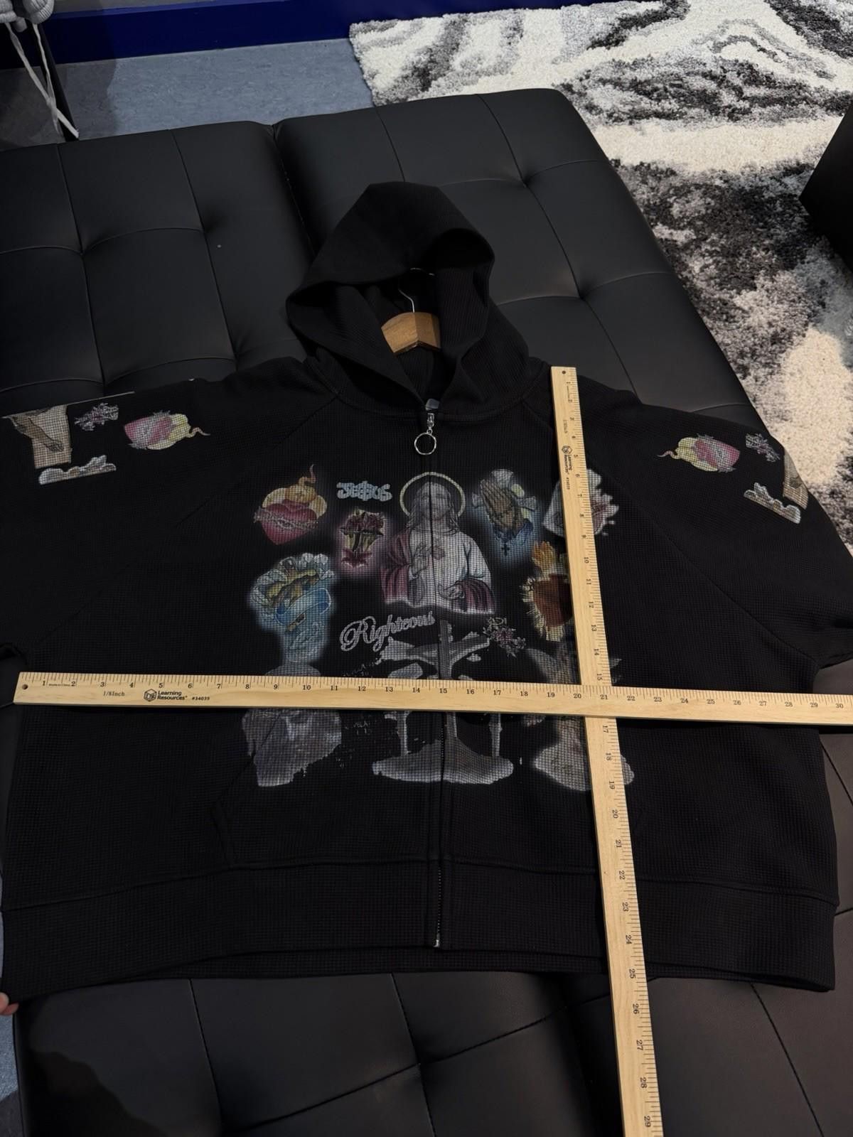 Other XL - We Are Righteous Black Thermal Zip Up Jesus Hoodie Size US XL / EU 56 / 4 - 10 Thumbnail
