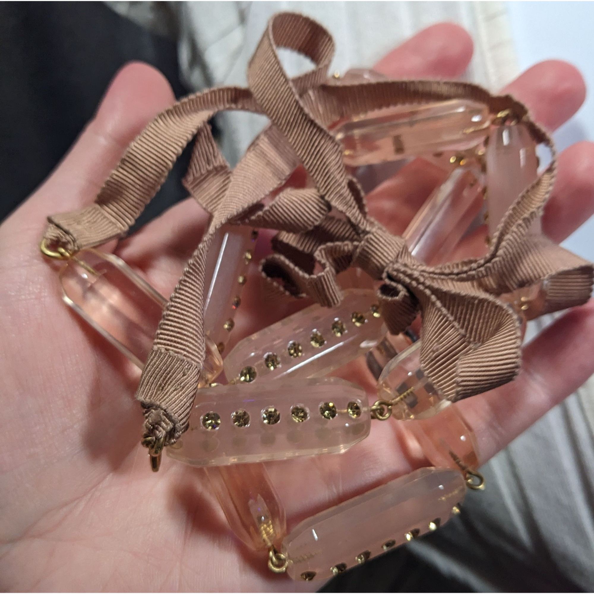 J.Crew J.Crew Translucent Pink Link Tie On Necklace With Rhinestone Size ONE SIZE - 13 Thumbnail