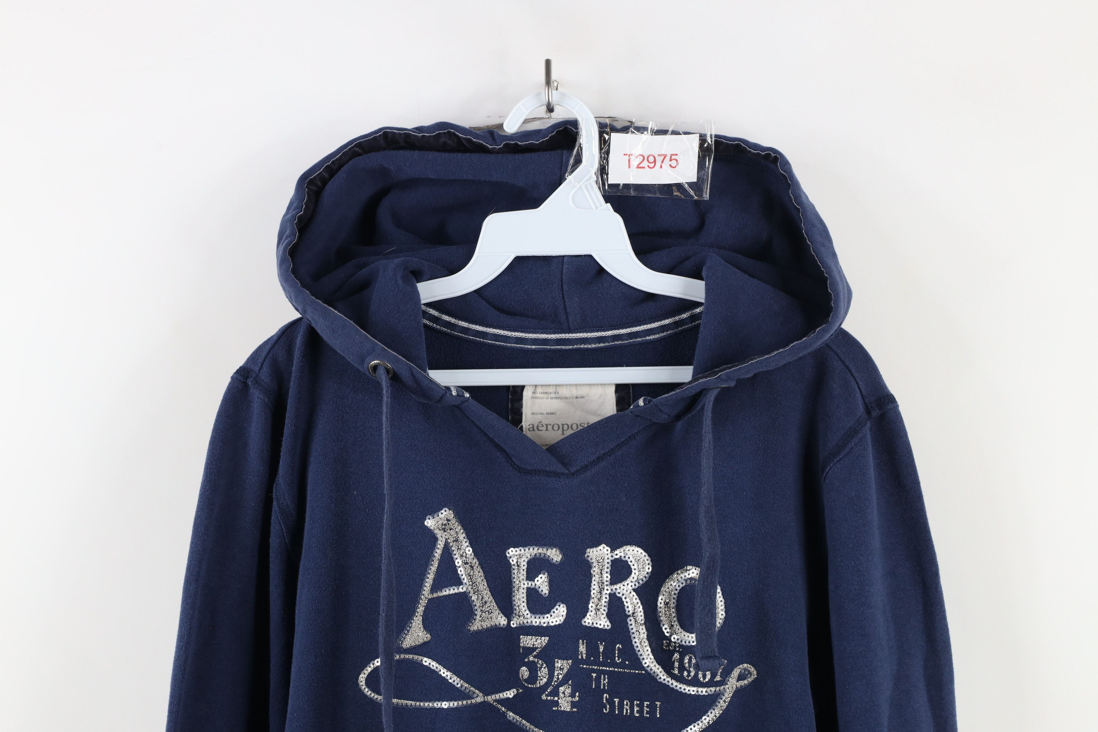 Aeropostale × Vintage Vintage Y2K Babydoll Aeropostale Sequin Hoodie Sweatshirt Size L / US 10 / IT 46 - 2 Thumbnail
