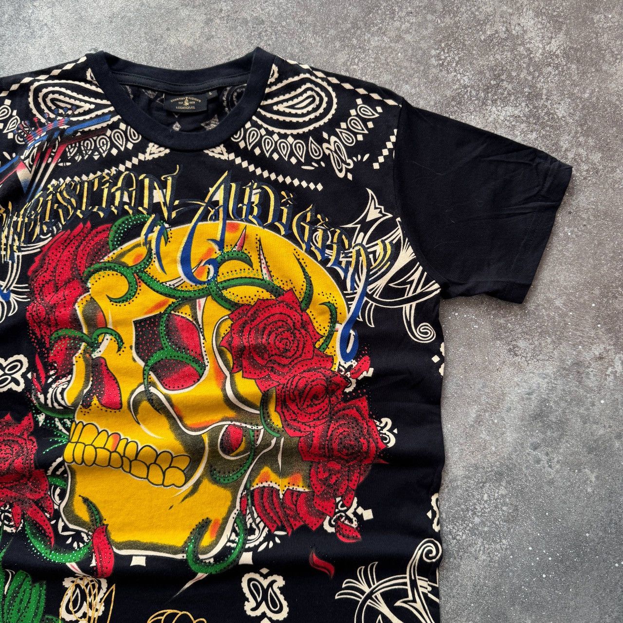 Christian Audigier Christian Audigier (Ed Hardy) Rhinestones Y2K T-Shirt Size US L / EU 52-54 / 3 - 5 Thumbnail
