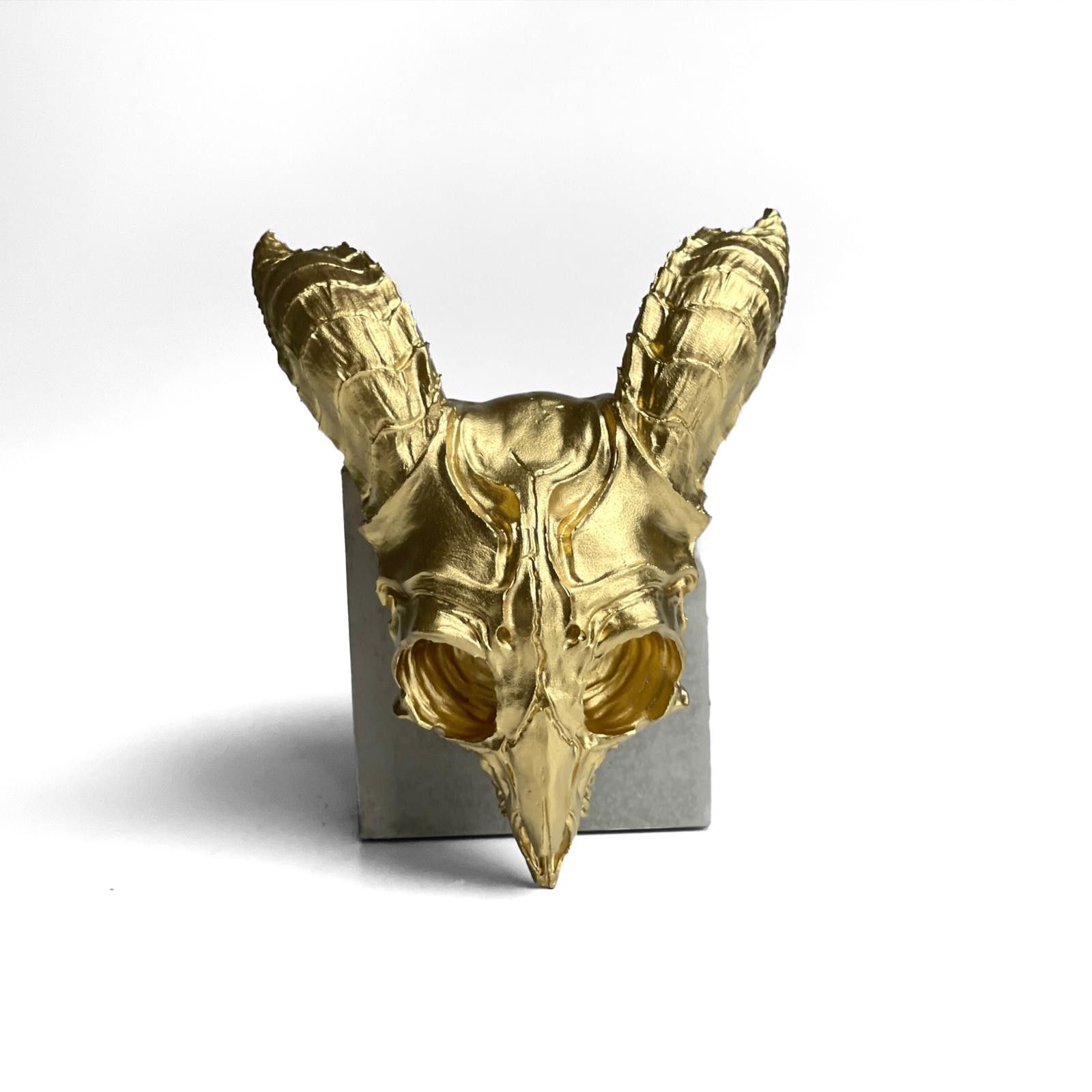 Other Handmade Concrete Sheep Skull Replica, Gothic Decor, Alchemy Size ONE SIZE - 7 Thumbnail