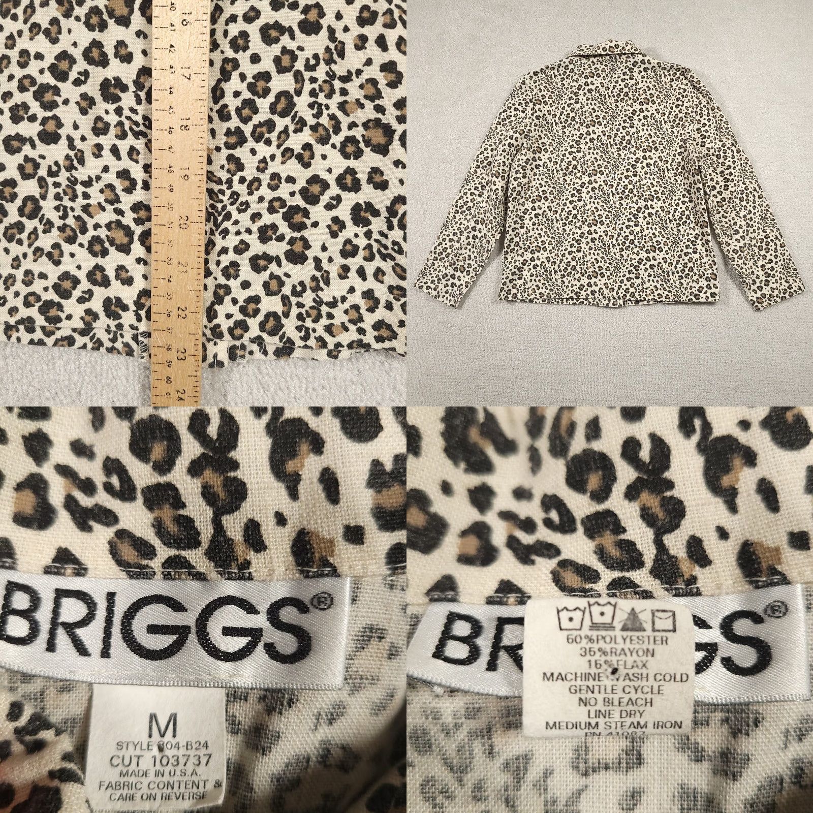 Vintage Briggs New York Shirt Jacket Shacket Women's Medium Leopard Print Button Up USA Shacket Coat Jacket Shirt Leopard USA Womens Medium Vintage Size M / US 6-8 / IT 42-44 - 8 Thumbnail