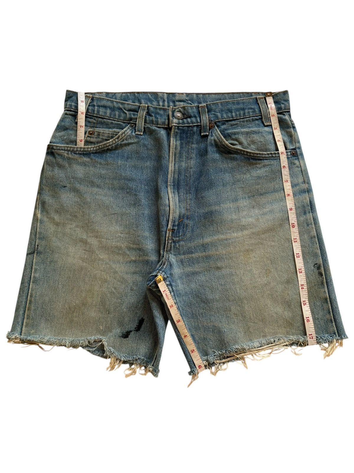 Levi's Vintage 70s Levis 607 Orange Tab Mud Wash Loose Short Jeans Size US 34 / EU 50 - 16 Thumbnail