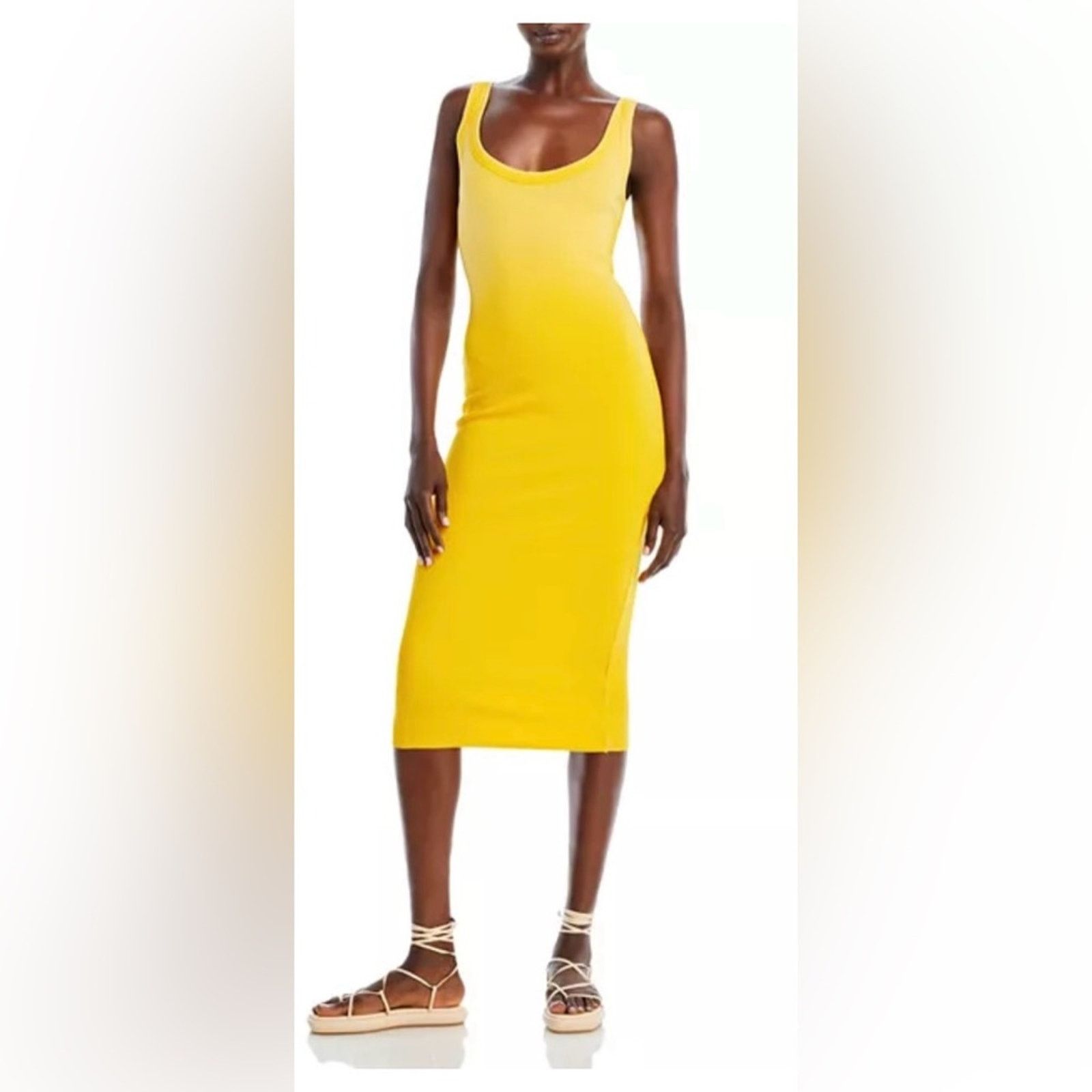 COTTONCITIZEN 171 NWT Cotton Citizen $185 Ombré Yellow Midi Dress Size XS Size XS / US 0-2 / IT 36-38 - 1 Thumbnail