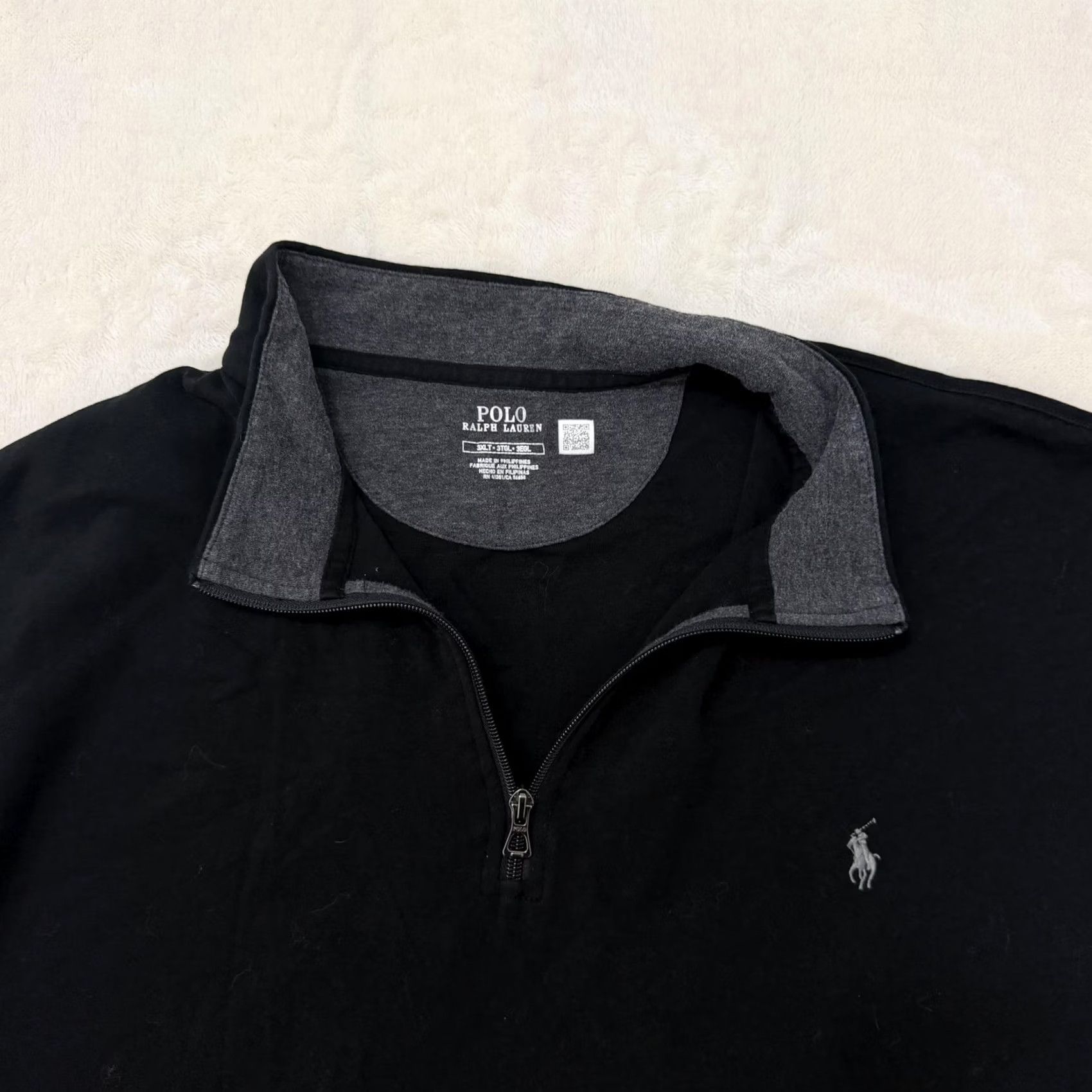 Polo Ralph Lauren Polo Ralph Lauren Sweatshirt 3XLT Black Jersey Logo 1/4 Zip Mens Pullover Mock Neck Long Sleeve Zip Neck Sportswear Shirt Size US XXL / EU 58 / 5 - 3 Thumbnail