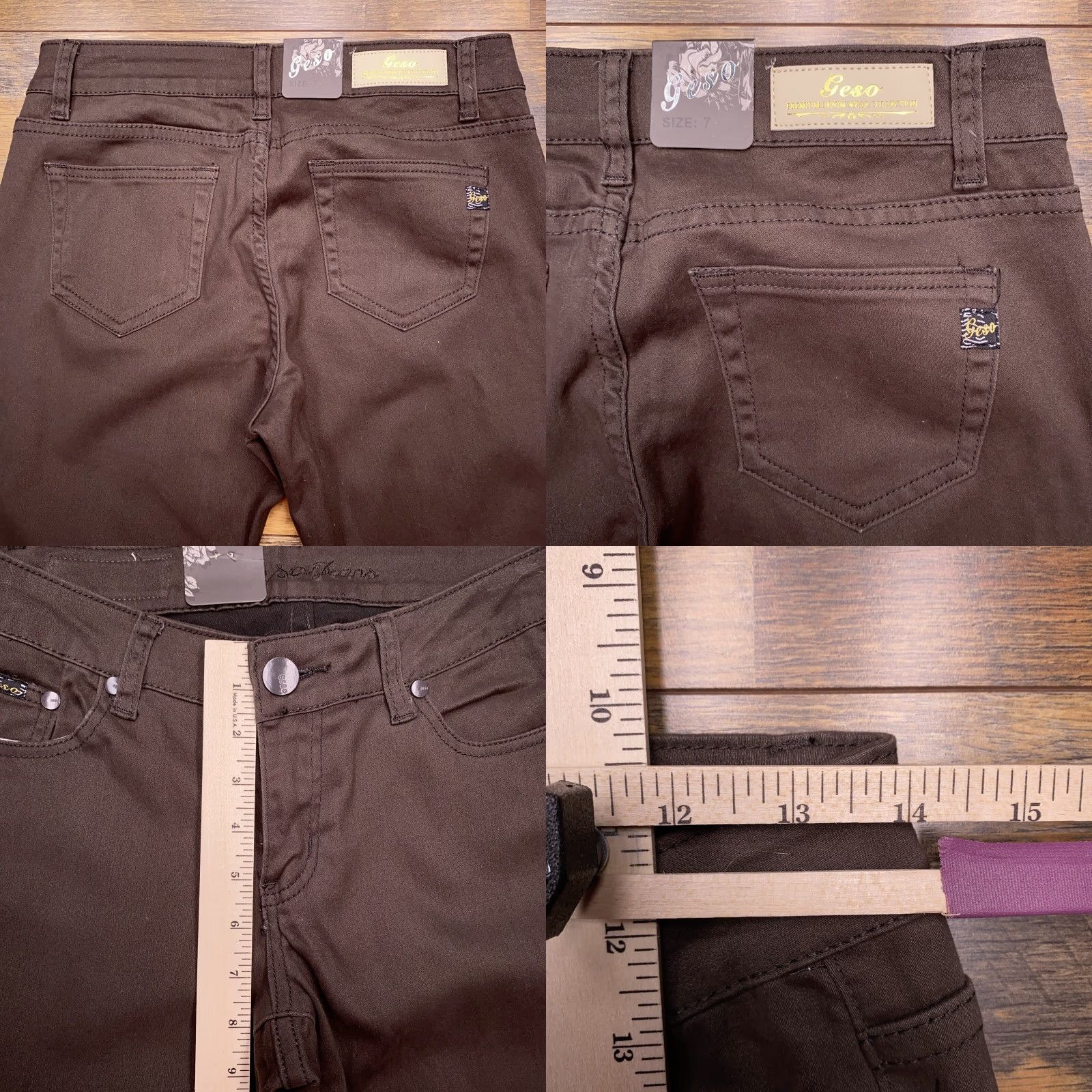 Vintage Geso Jeans Jeans Womens 7 Mid Rise Straight Leg Brown 5-Pocket Stretch Regular Modern Modern Womens Shoes? Size 28" / US 6 / IT 42 - 8 Thumbnail