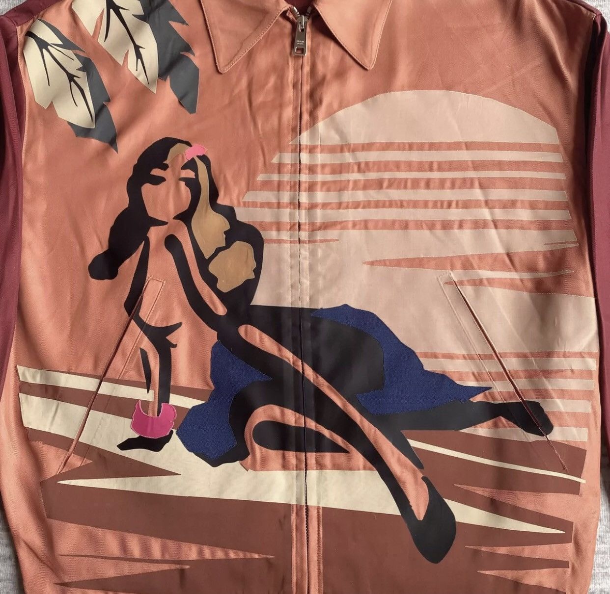 Prada 14ss Holiday Sunset Portrait Dancer Oil Jacket Coat
