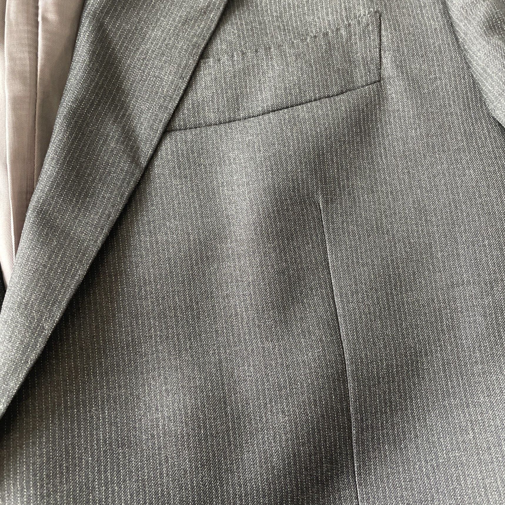 Suitsupply Suitsupply Gray Pinstripe Suit Coat 42L Slim Italian Wool Double-Vented 2-Button Notch Lapel Men Sport Jacket Mens Size 42R - 6 Thumbnail
