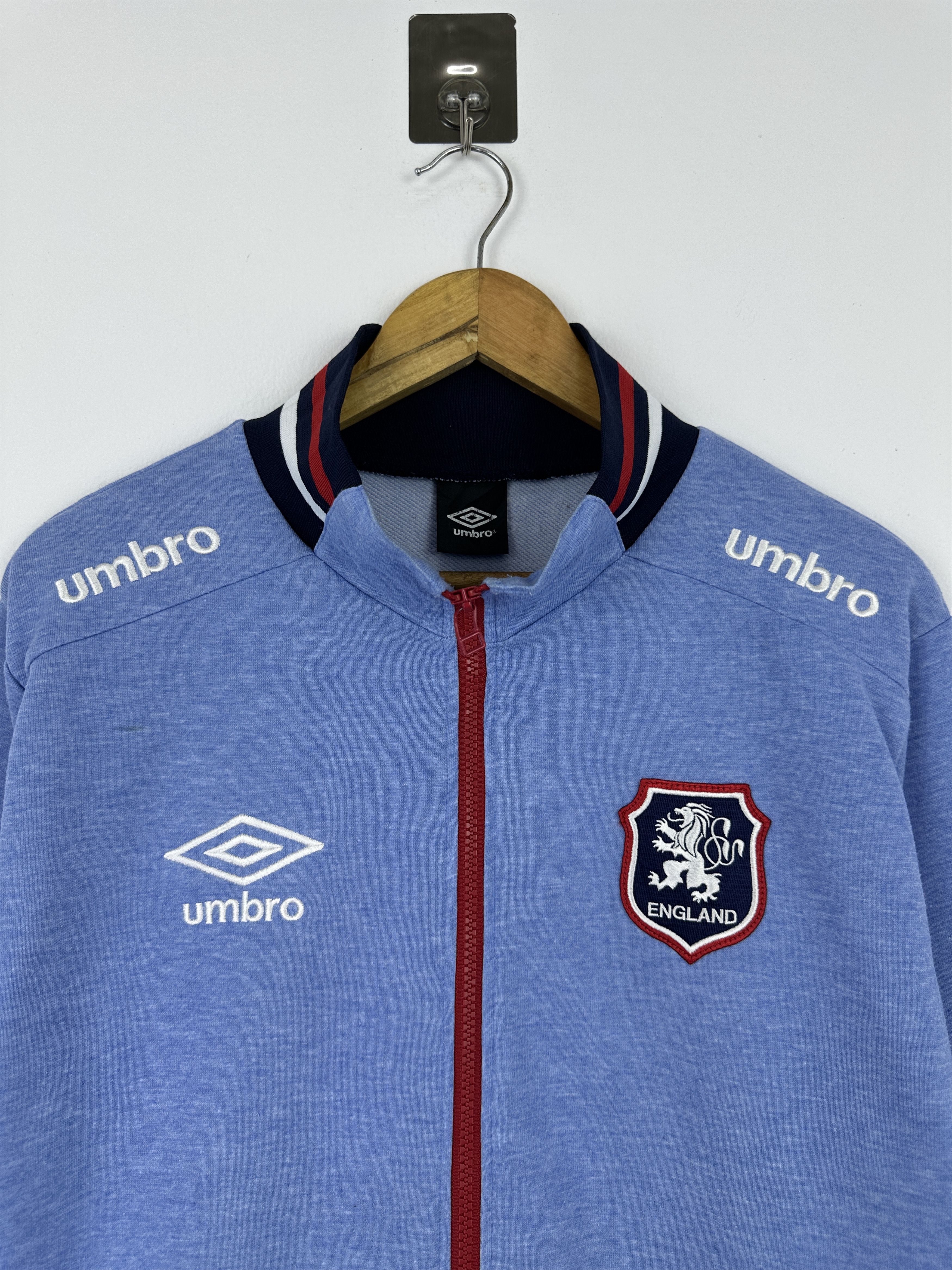Umbro Vintage Umbro England Track Jacket Descente Blue BP0023 Size US XL / EU 56 / 4 - 2 Thumbnail