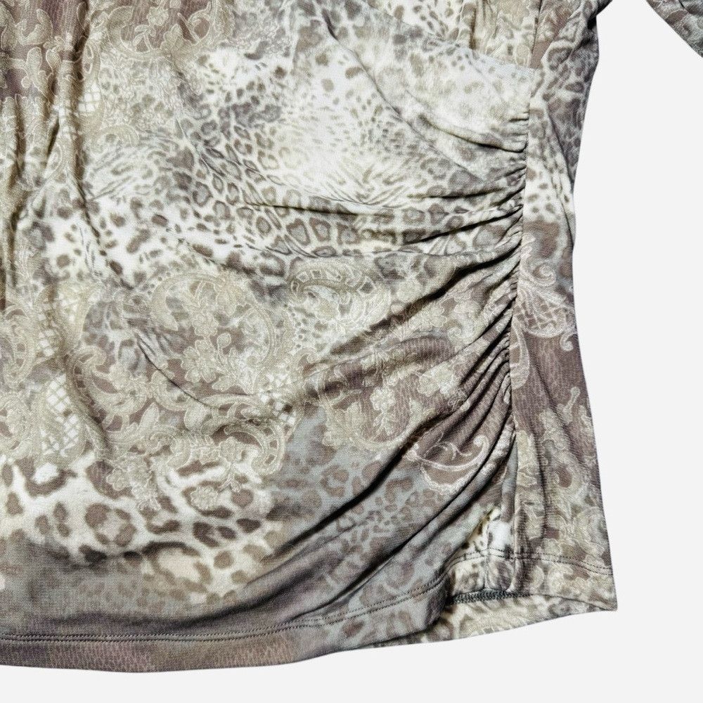Chicos Easywear By Chico's Animal Print V-Neck Wrap Blouse Size 2 Size L / US 10 / IT 46 - 6 Thumbnail