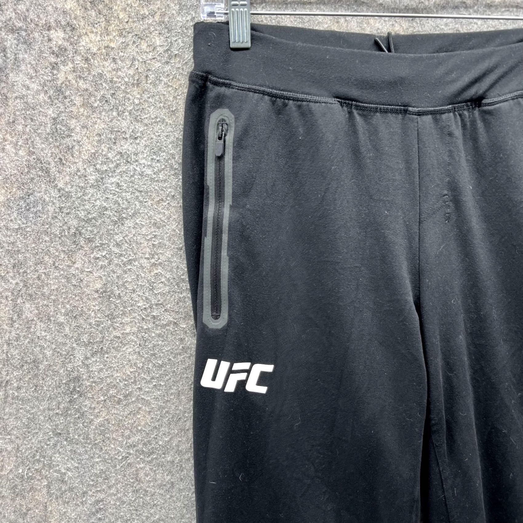 Reebok Reebok Sweatpants Women Small Black Athletic UFC Polyester Straight Stretch Pants 32 Inseam Size 28" / US 6 / IT 42 - 3 Thumbnail