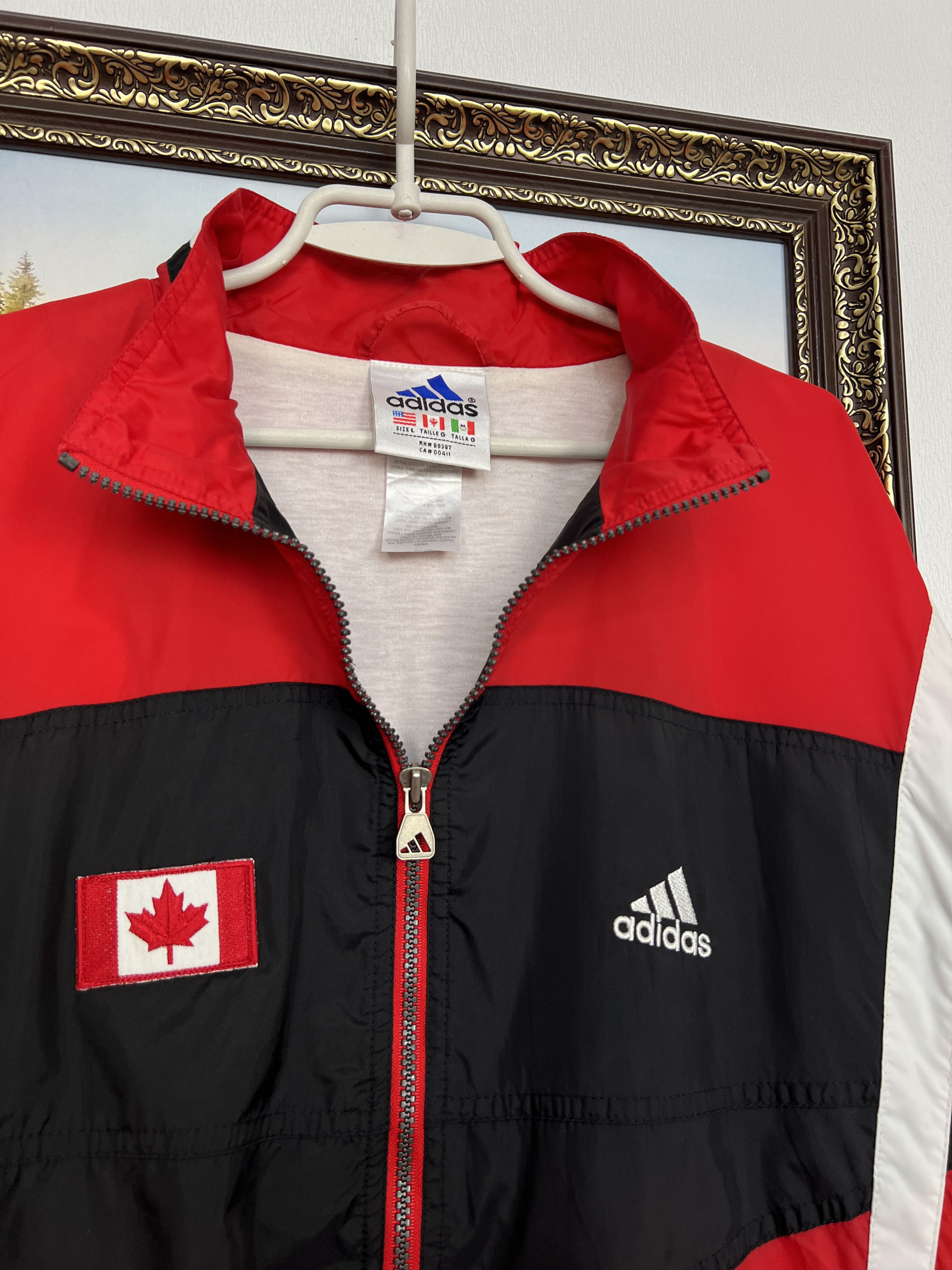 Adidas Vintage 90's Canada Olympics Jacket National Track Top Zip Size US L / EU 52-54 / 3 - 3 Thumbnail