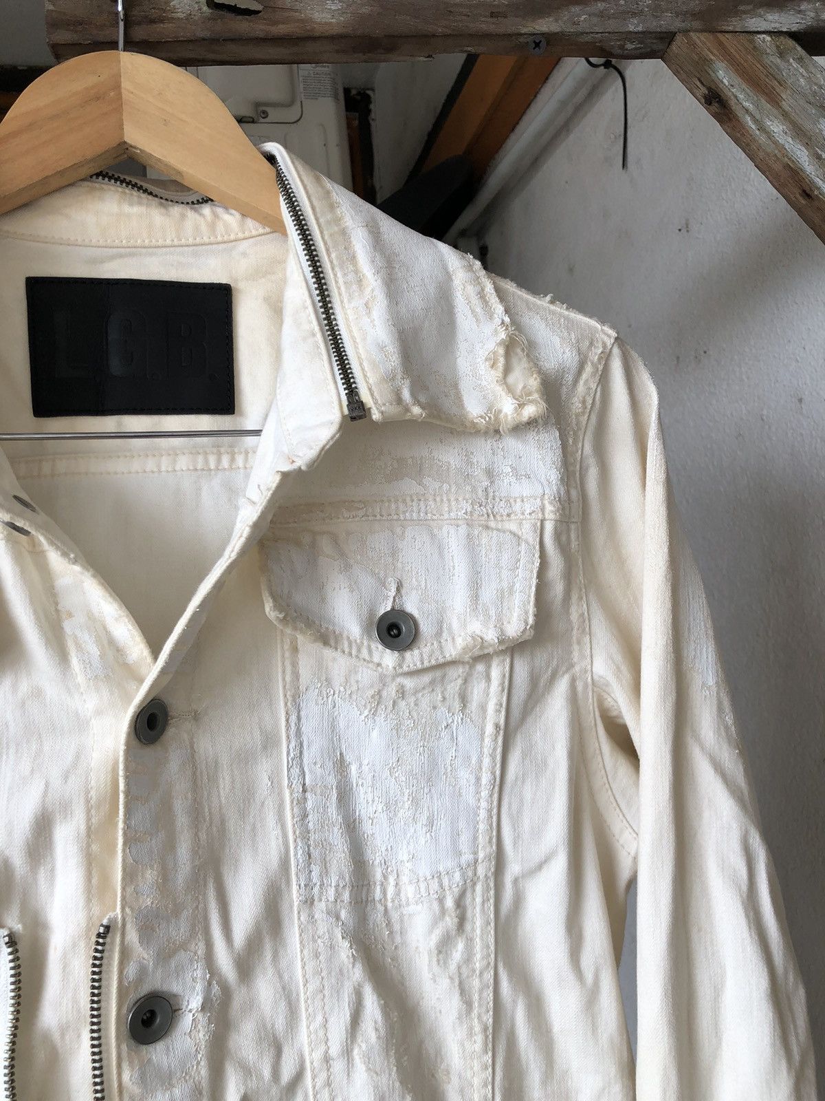 Le Grande Bleu (L.G.B.) Authentic❗️Le Grande Bleu LGB Splash Distressed Denim Jacket Size US XS / EU 42 / 0 - 9 Thumbnail