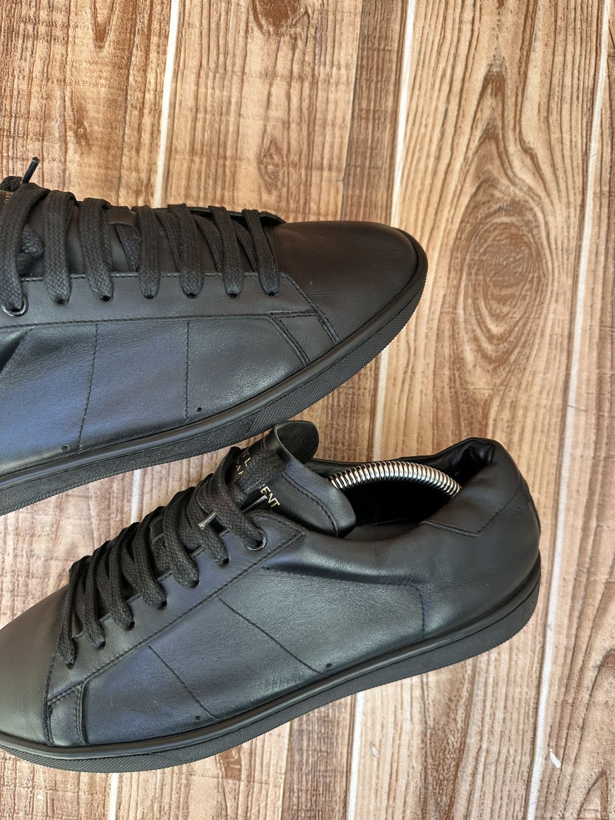 Saint Laurent Paris Saint Laurent SL/01 Black Leather Signature Court Classics Size US 8 / EU 41 - 10 Thumbnail