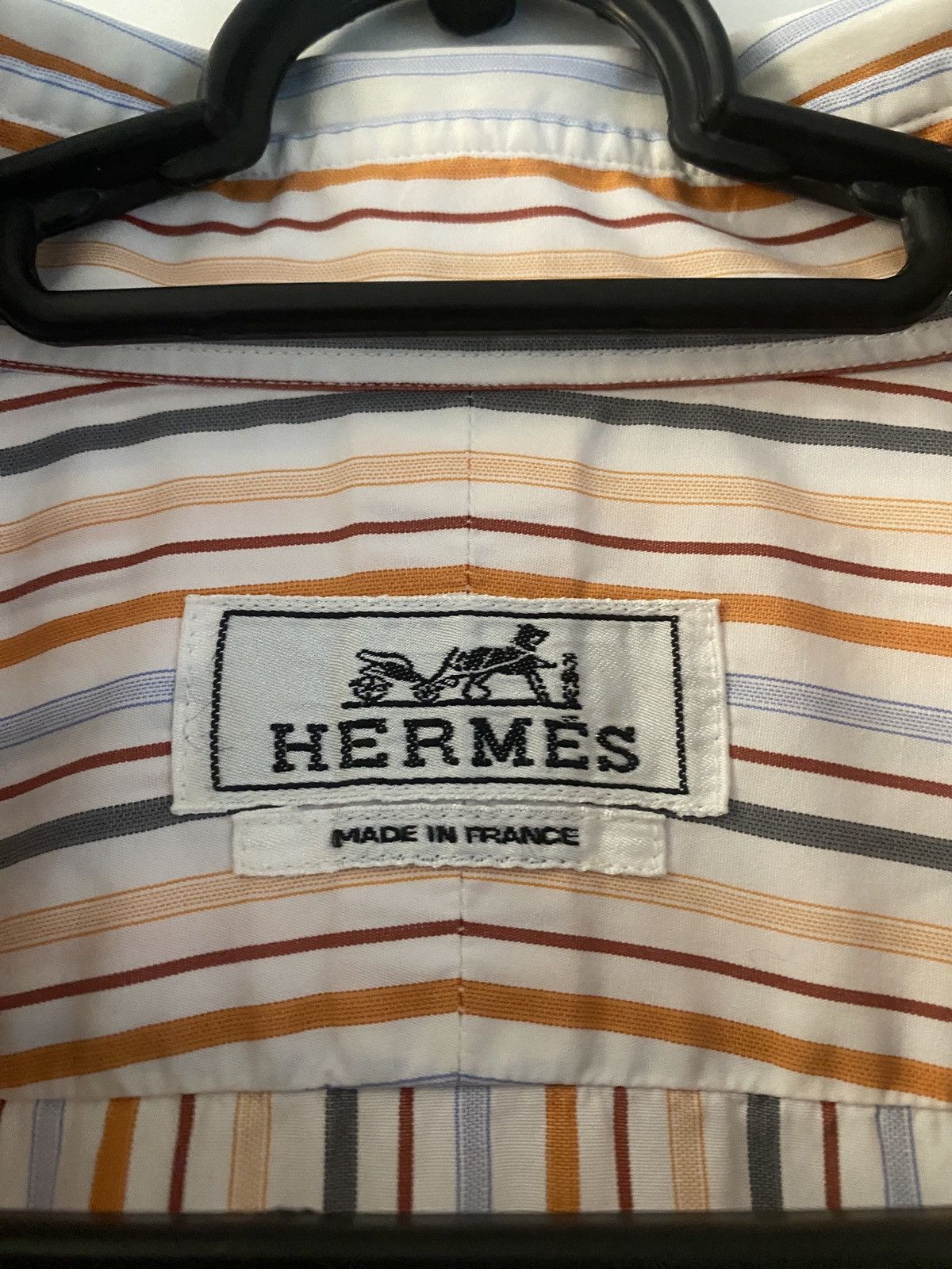 Hermes Hermes luxury multicolor stripped shirt button up Size US XL / EU 56 / 4 - 2 Thumbnail