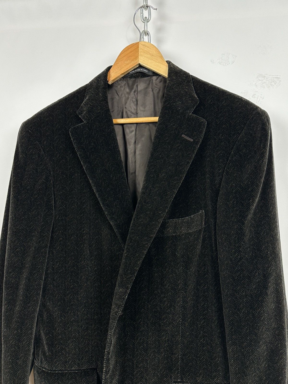 Caruso Raffaele Caruso Sartoria Parma Herringbone Handmade Blazer Size US L / EU 52-54 / 3 - 12 Thumbnail