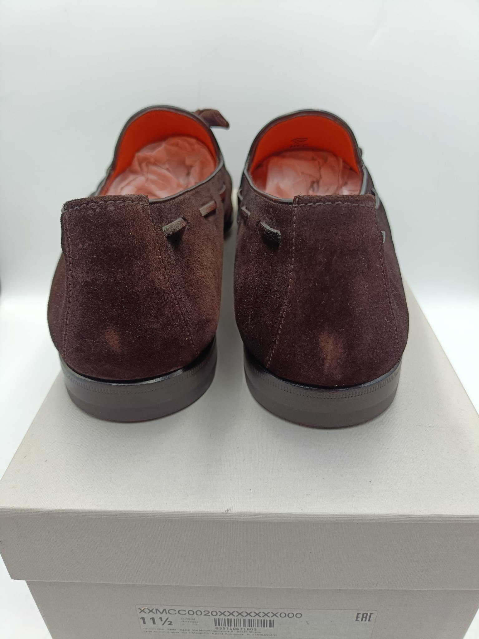 Santoni Santoni Tassel Loafers Suede Brown Size US 12.5 / EU 45-46 - 2 Thumbnail