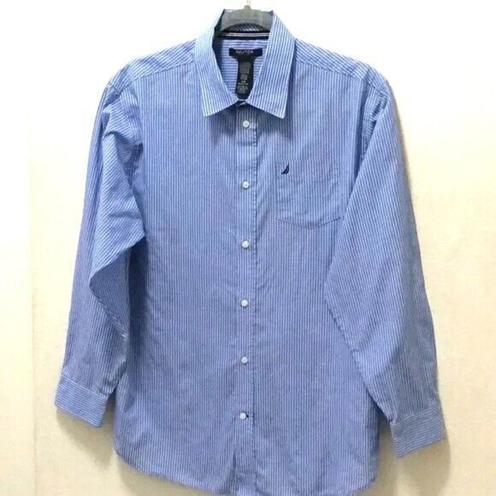 Nautica Nautica Boys Blue Striped Button Down Dress Shirt. Size US M / EU 48-50 / 2 - 1 Thumbnail