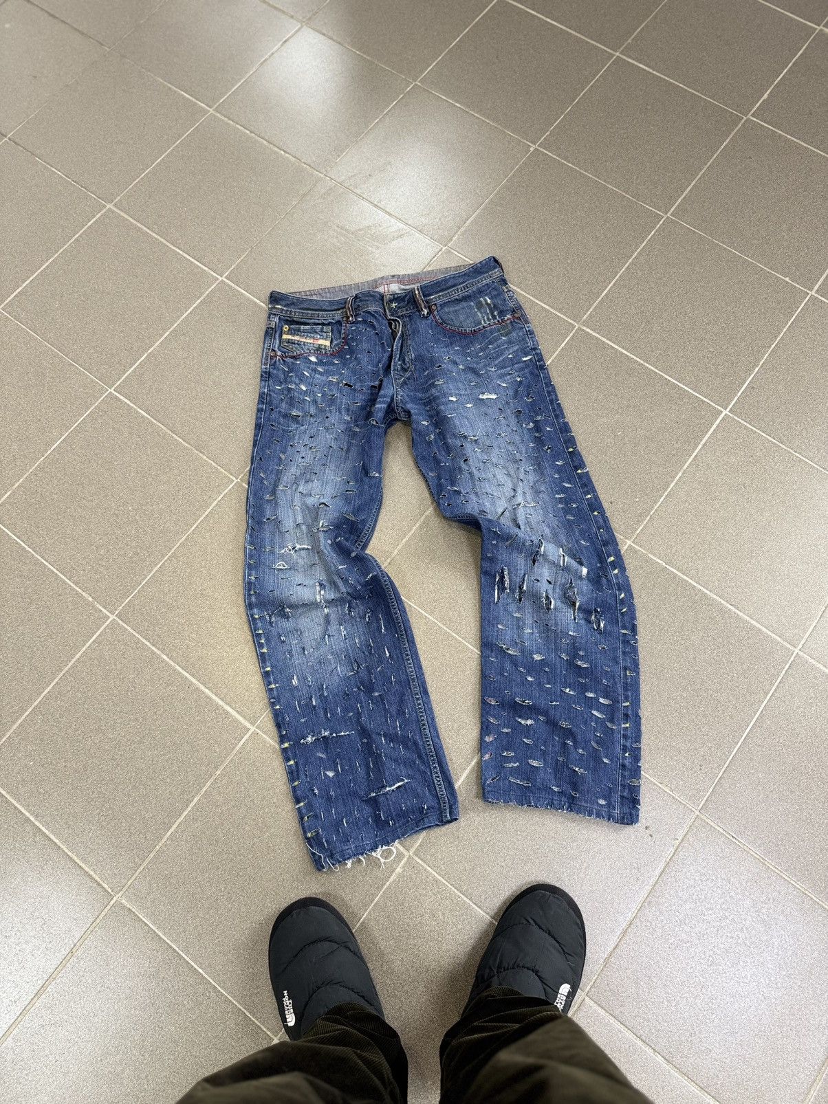 Diesel × Japanese Brand Jeans Dirty Pants faded crash denim thrashed y2k distressed Size US 34 / EU 50 - 1 Thumbnail
